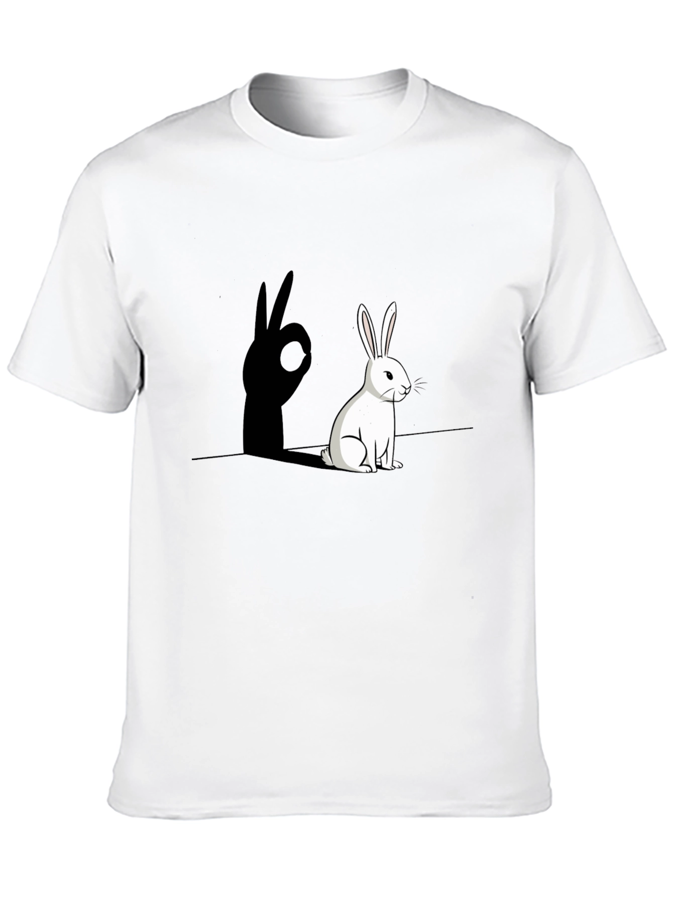 Black Rabbit Shadow Hand Sign Graphic Tee view 10