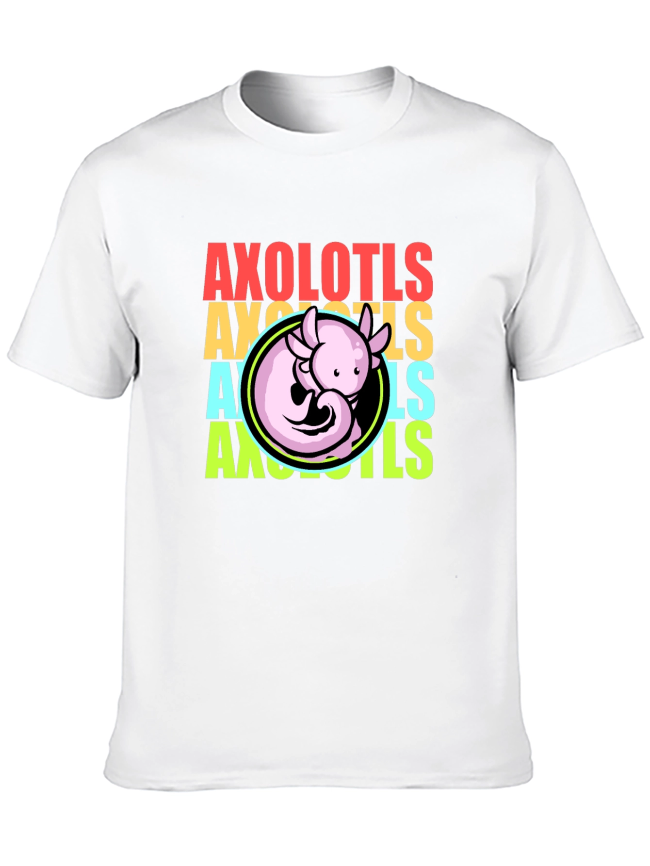 Black Axolotls Graphic Tee - Cool Amphibian T-Shirt view 10