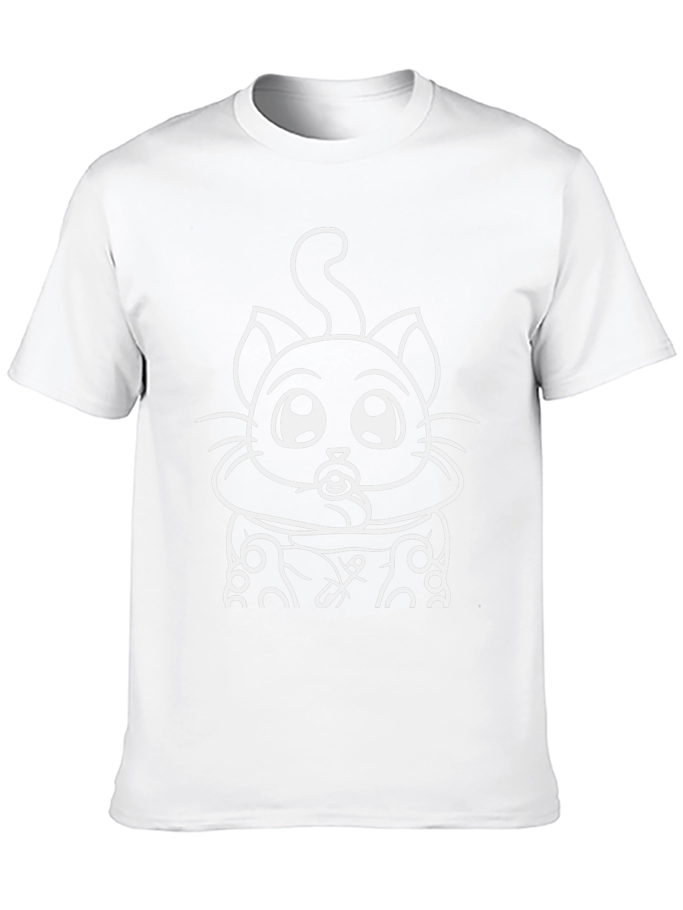 Black Black T-Shirt with Funny Cat Graphic view 10