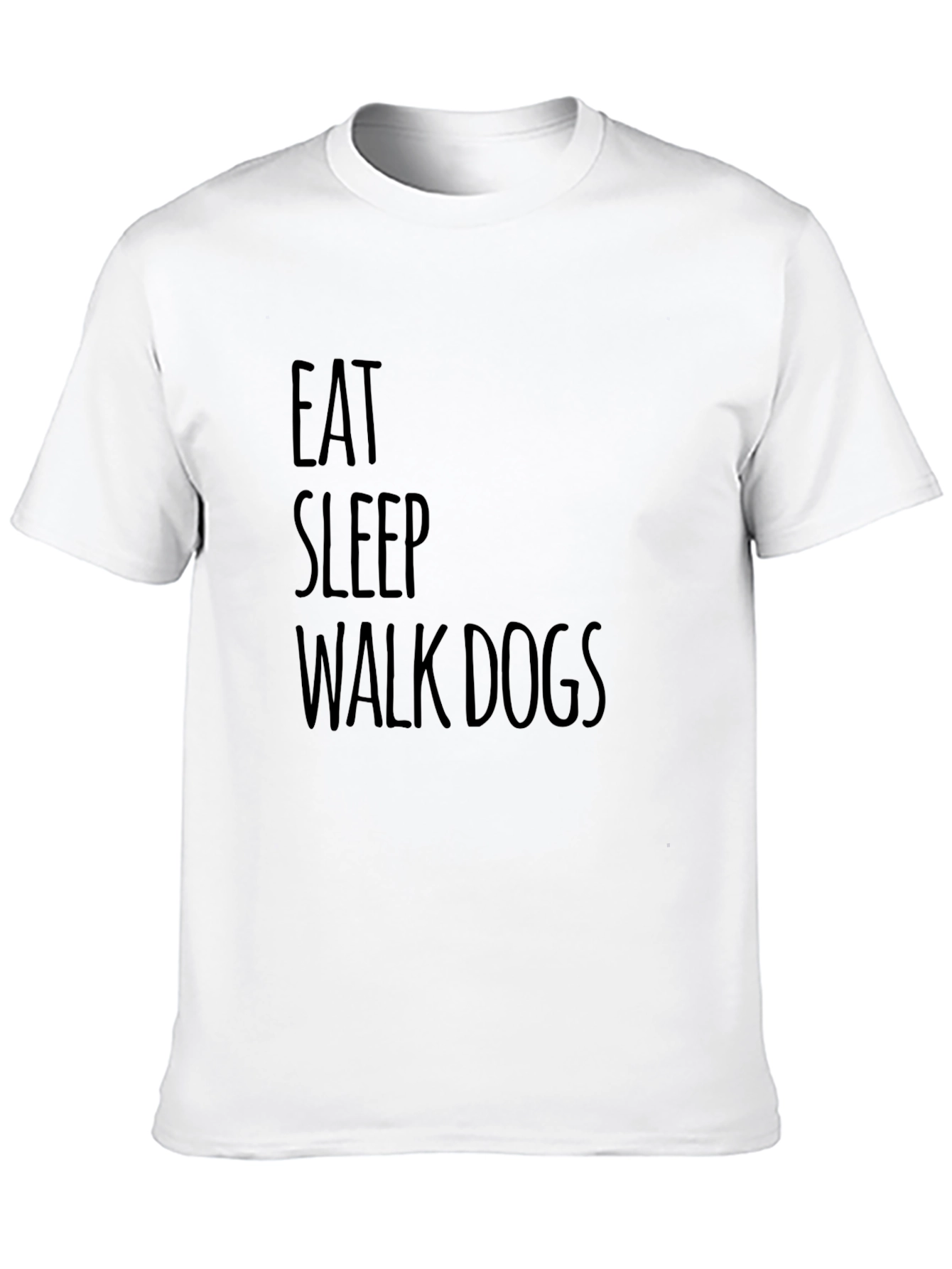 Black Eat Sleep Walk Dogs Graphic Tee - Black Casual T-Shirt view 10