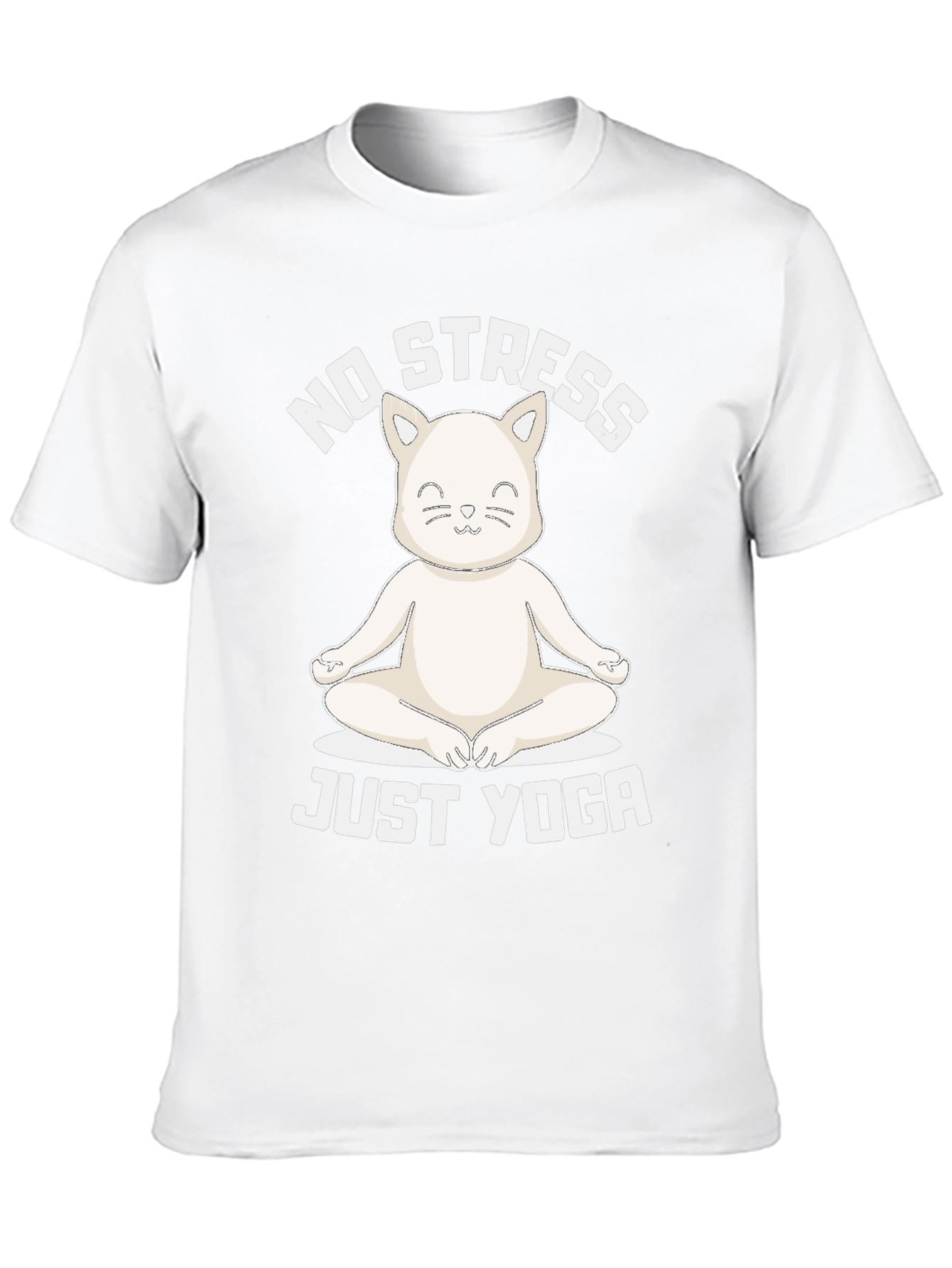 Black No Stress Just Yoga Cat T-Shirt view 10