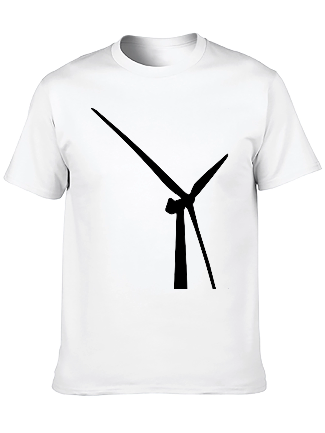 Black Modern Wind Turbine Graphic Black T-Shirt view 10