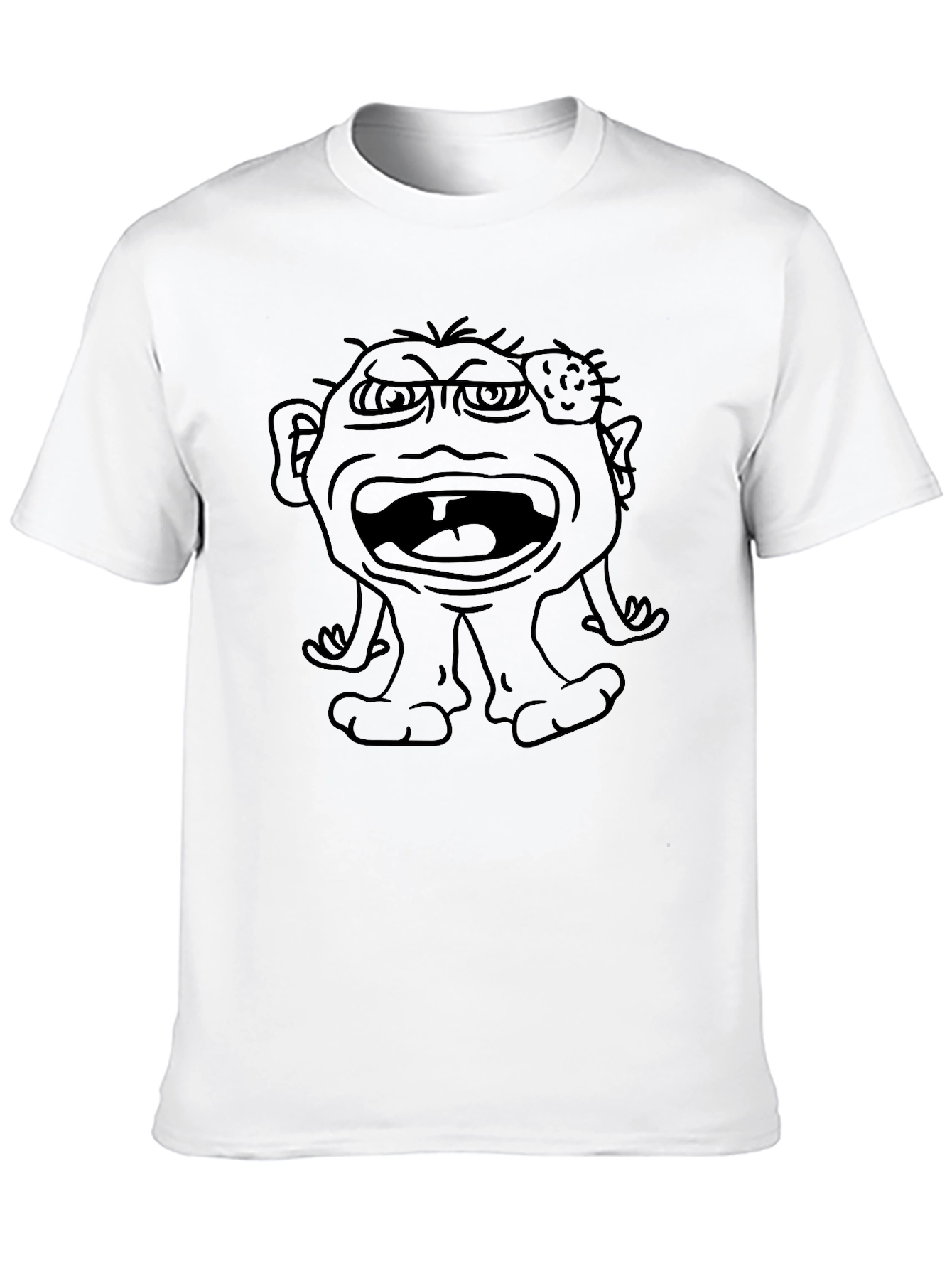 Black Funny Monster Graphic Black T-Shirt view 10