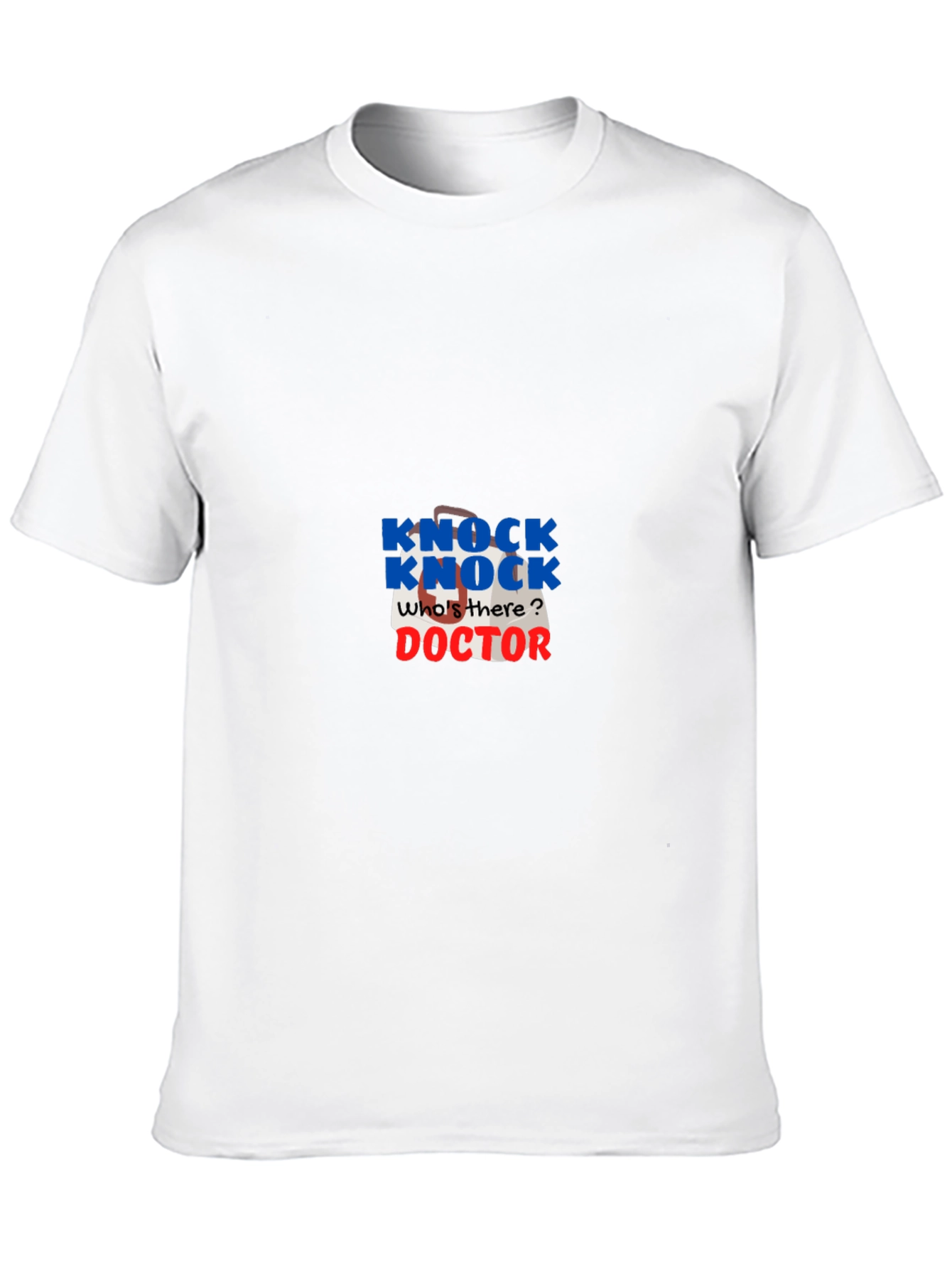Black Knock Knock Doctor Joke T-Shirt - Black view 10