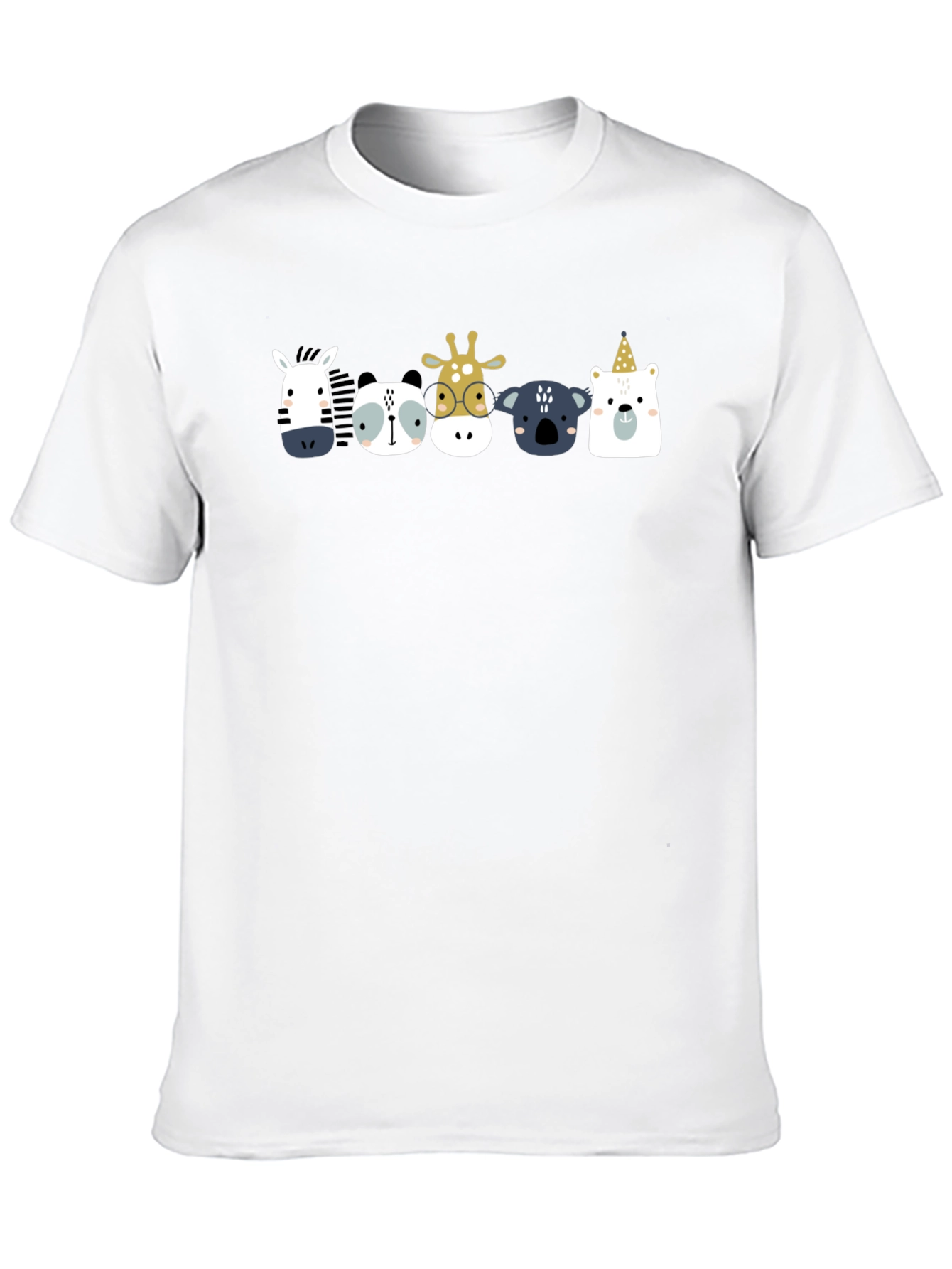 Black Cute Cartoon Animal Print Black T-Shirt view 10