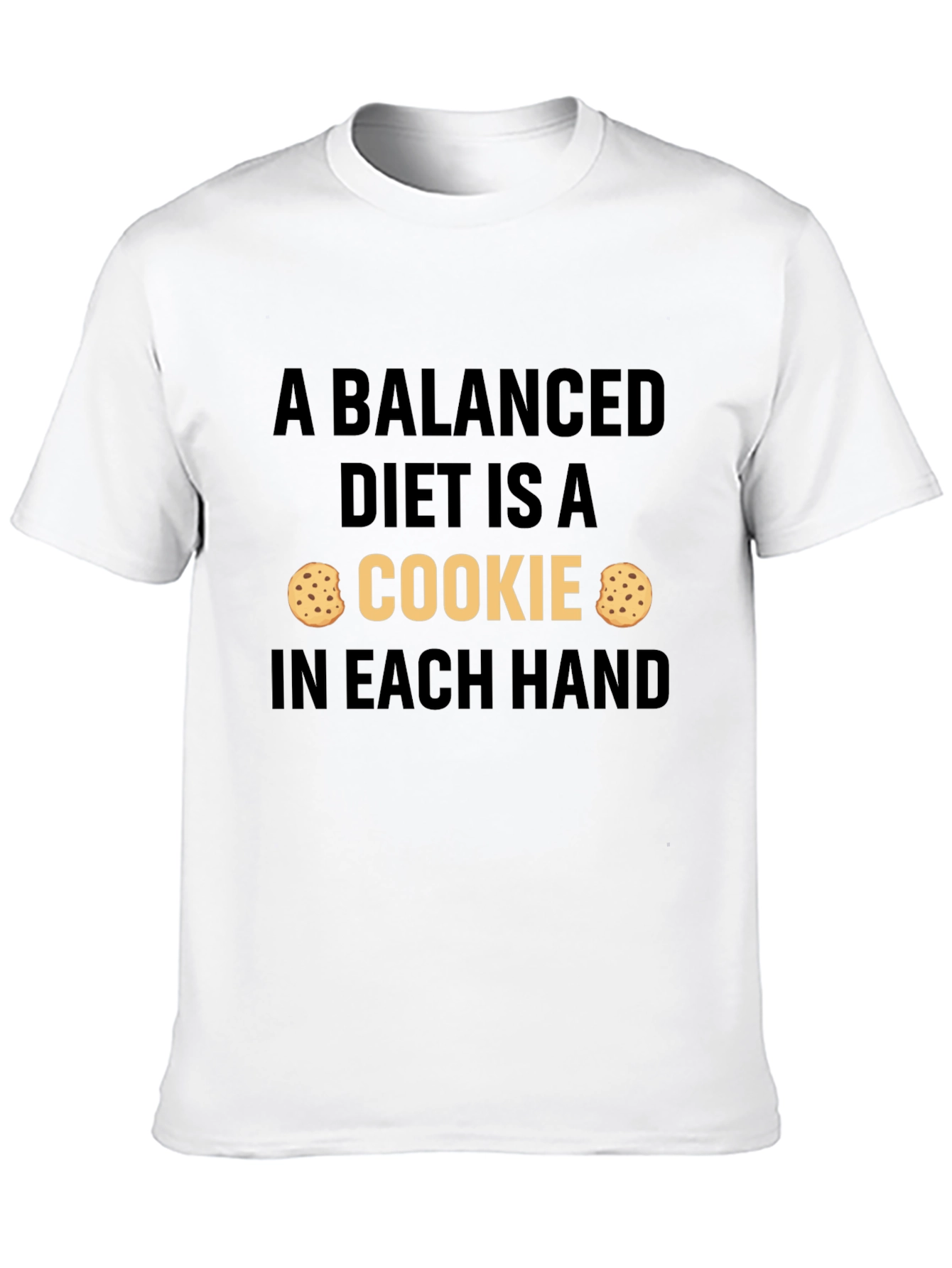 Black Balanced Diet Cookie T-Shirt: Funny Foodie Tee view 10
