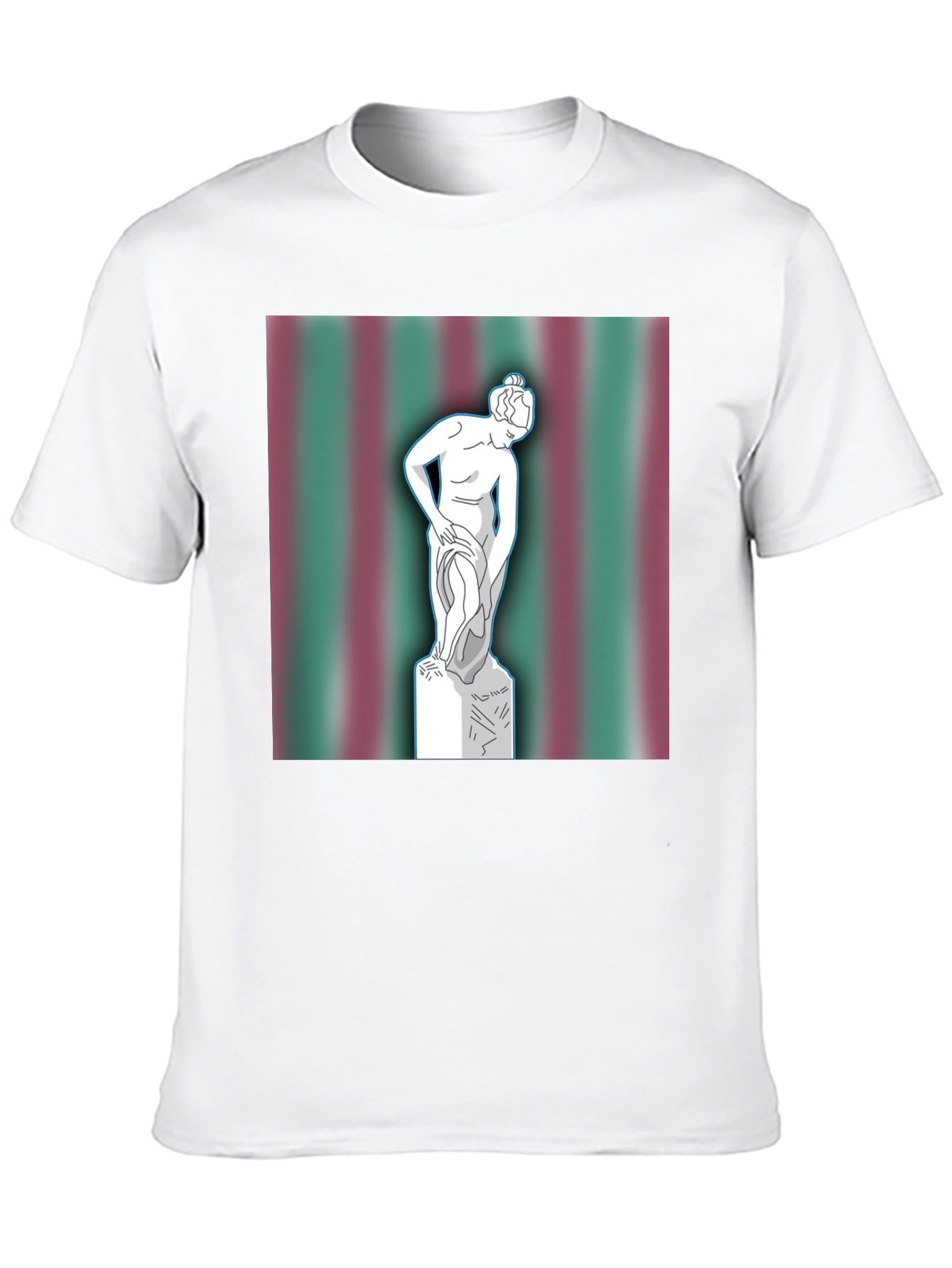 Black Statue Graphic Tee - Classic Art on Black Cotton T-Shirt view 10