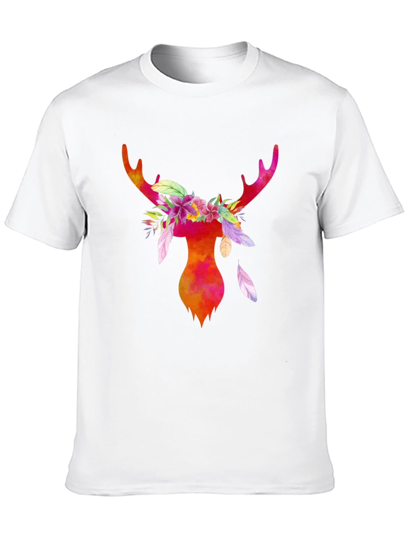 Black Watercolor Deer Antler Graphic T-Shirt view 10