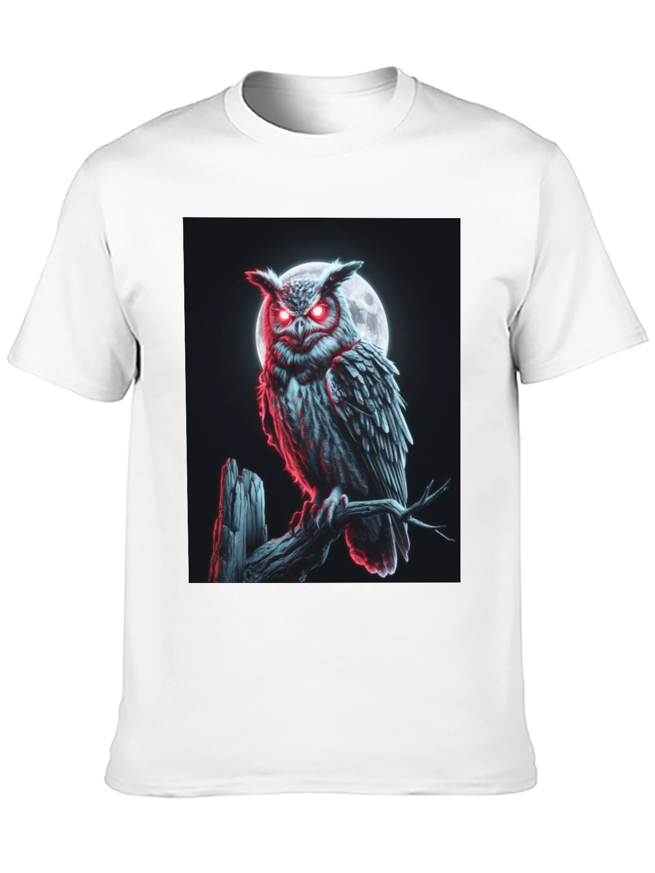 Black Men's Owl Graphic T-Shirt - Moonlit Perch Design view 10