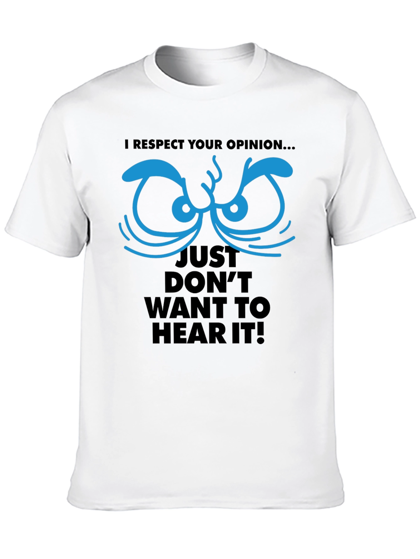 Black Respect Your Opinion Graphic Tee - Funny Novelty T-Shirt view 10