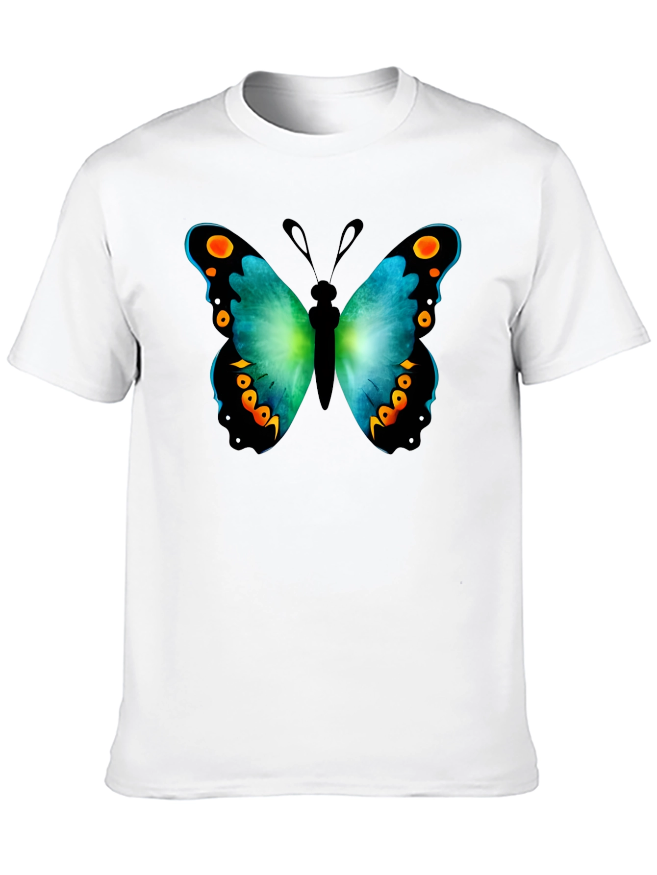 Black Butterfly Graphic Print Crew Neck T-Shirt view 10