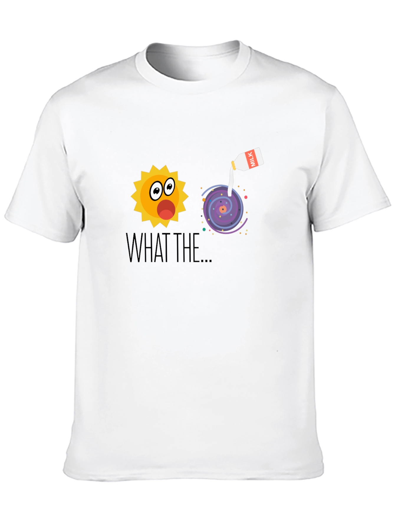 Black Funny Galaxy Milk Graphic T-Shirt view 10