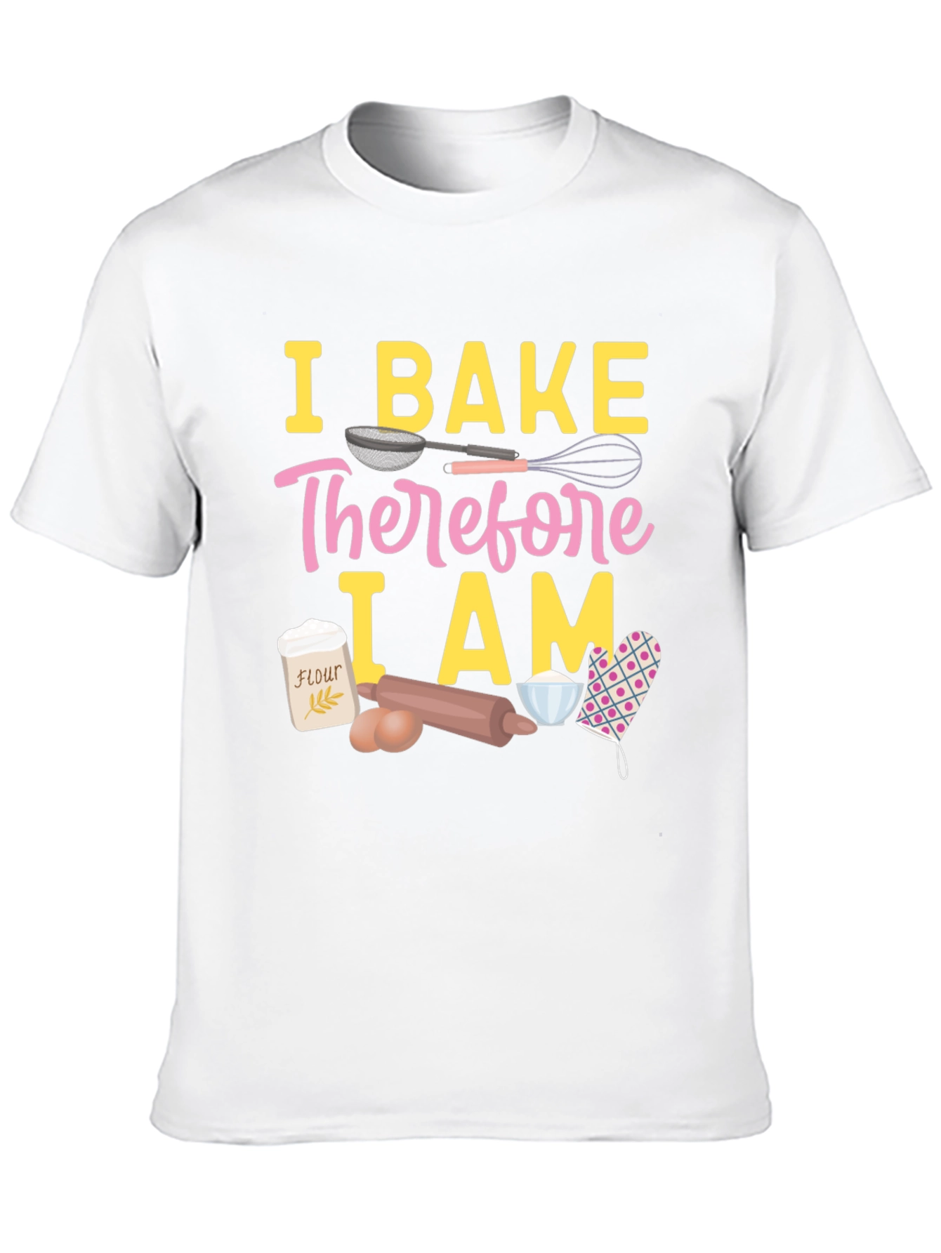 Black I Bake Therefore I Am T-Shirt - Baking Lover Tee view 10