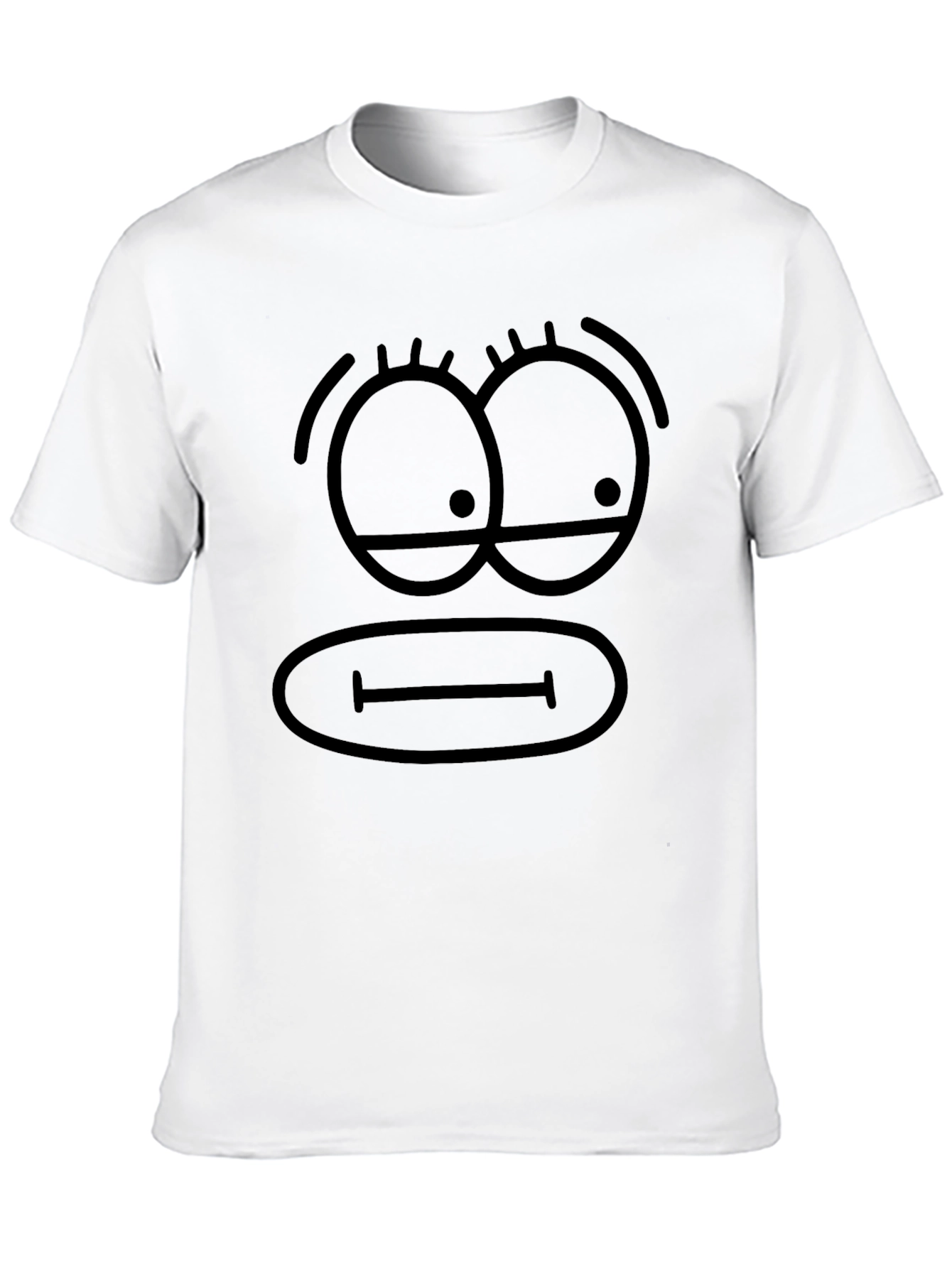 Black Funny Cartoon Face Black T-Shirt view 10