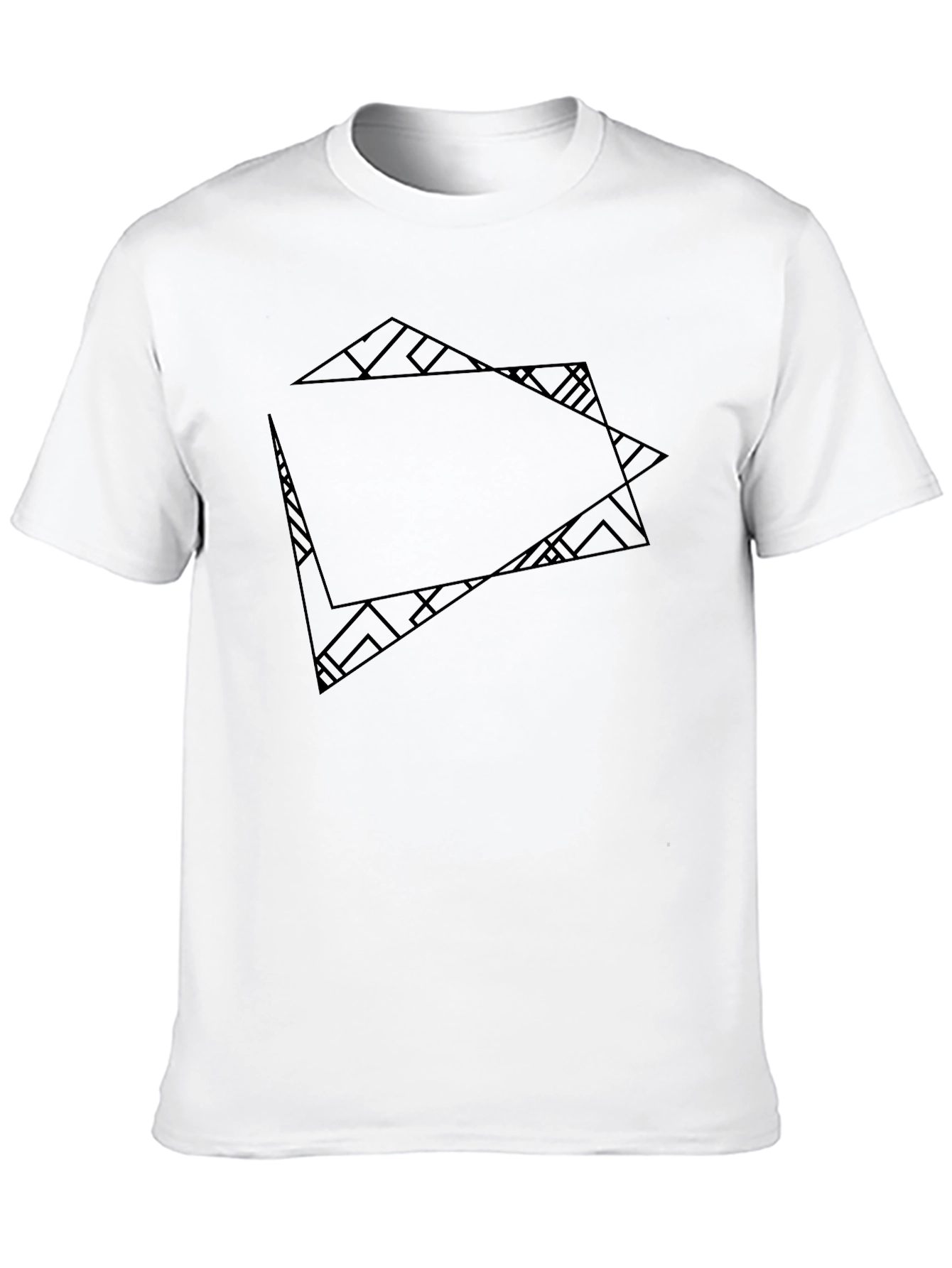 Black Geometric Graphic Print Black T-Shirt view 10