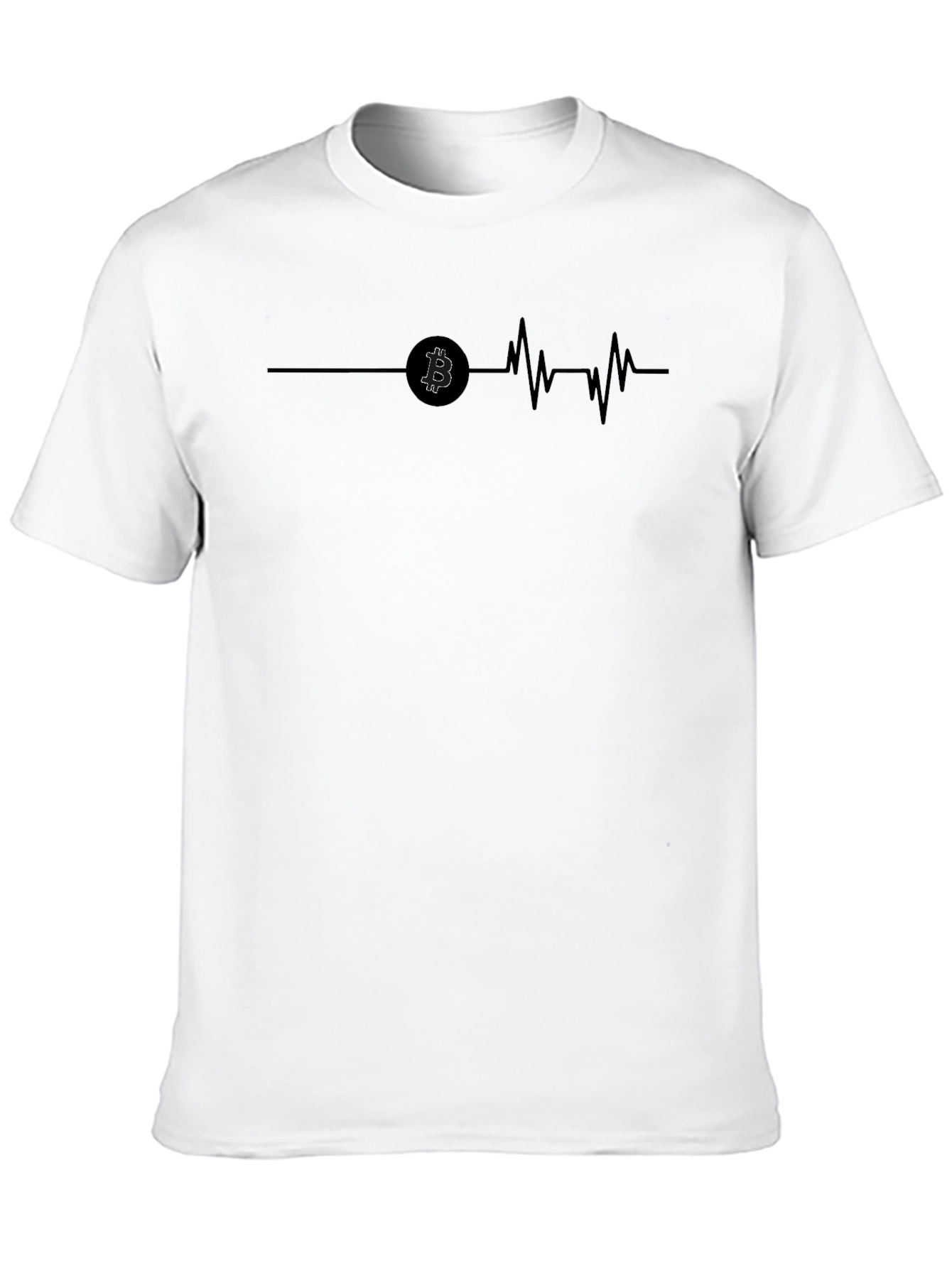 Black Bitcoin Heartbeat Black T-Shirt view 10
