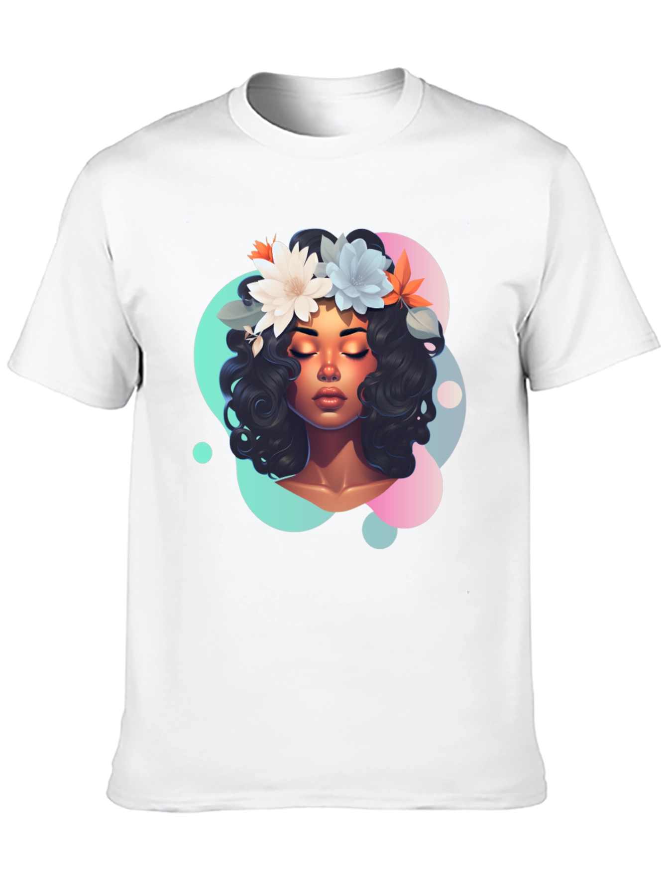 Black Floral Dream T-Shirt - Women's Graphic Tee view 10