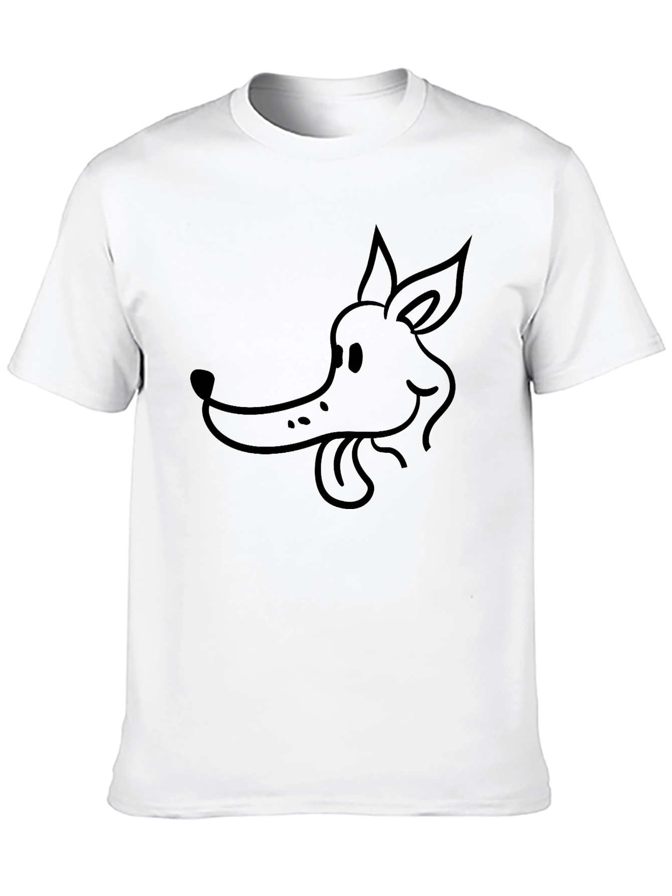 Black Black T-Shirt with Cartoon Dog Design view 10
