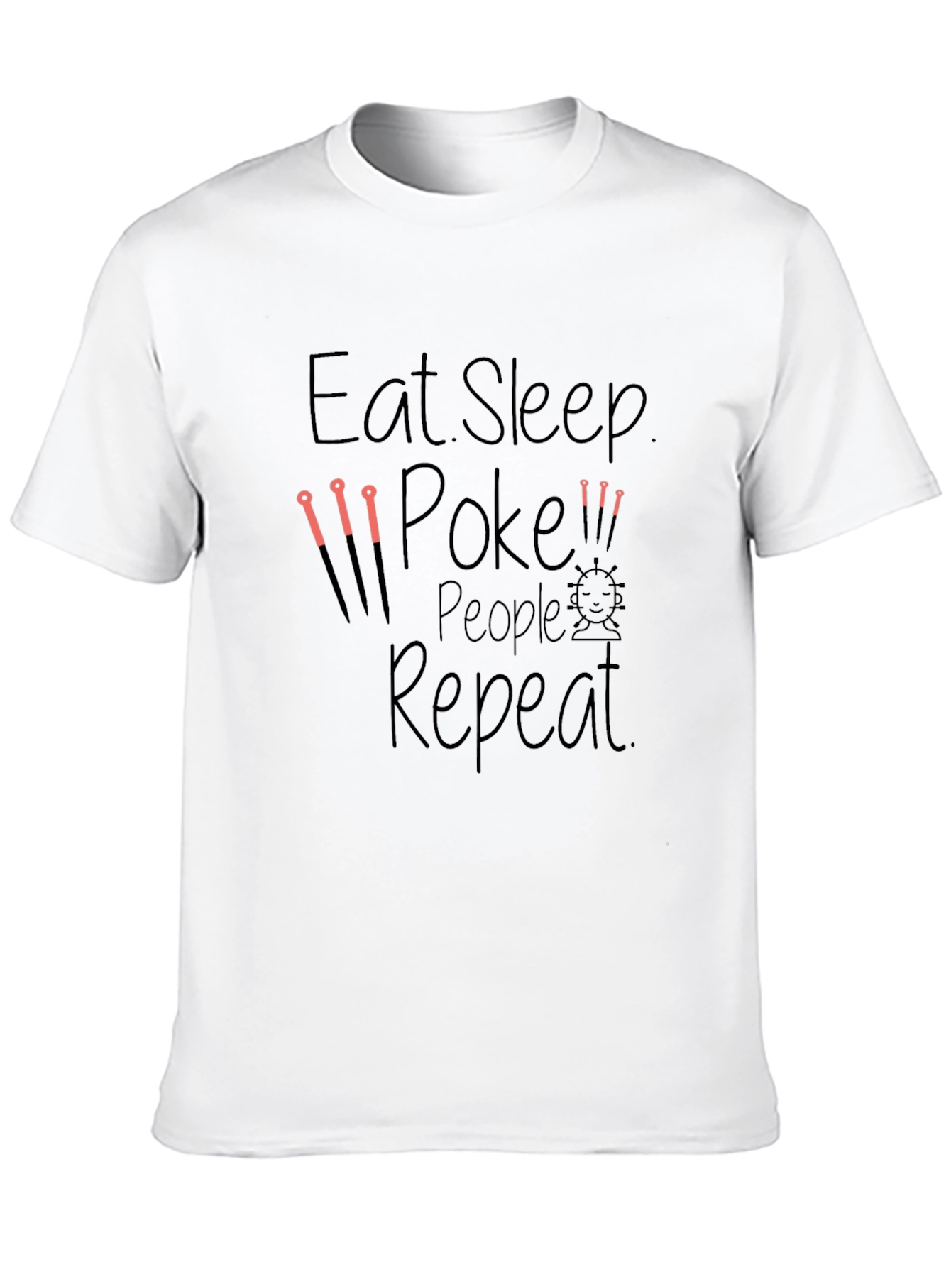 Black Eat Sleep Poke People Repeat Black T-Shirt view 10