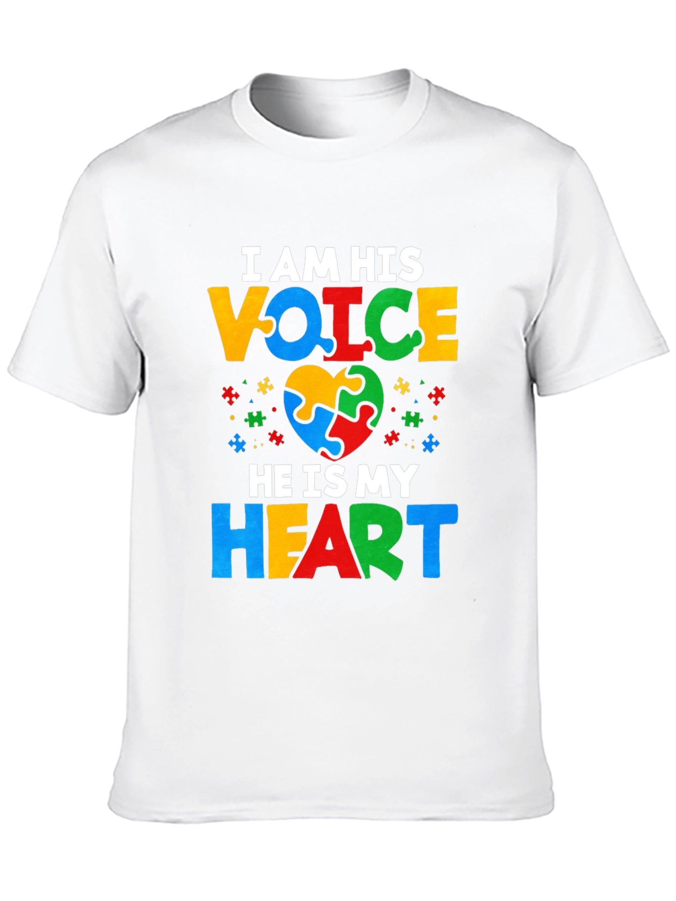 Black Autism Awareness T-Shirt - I Am His Voice view 10