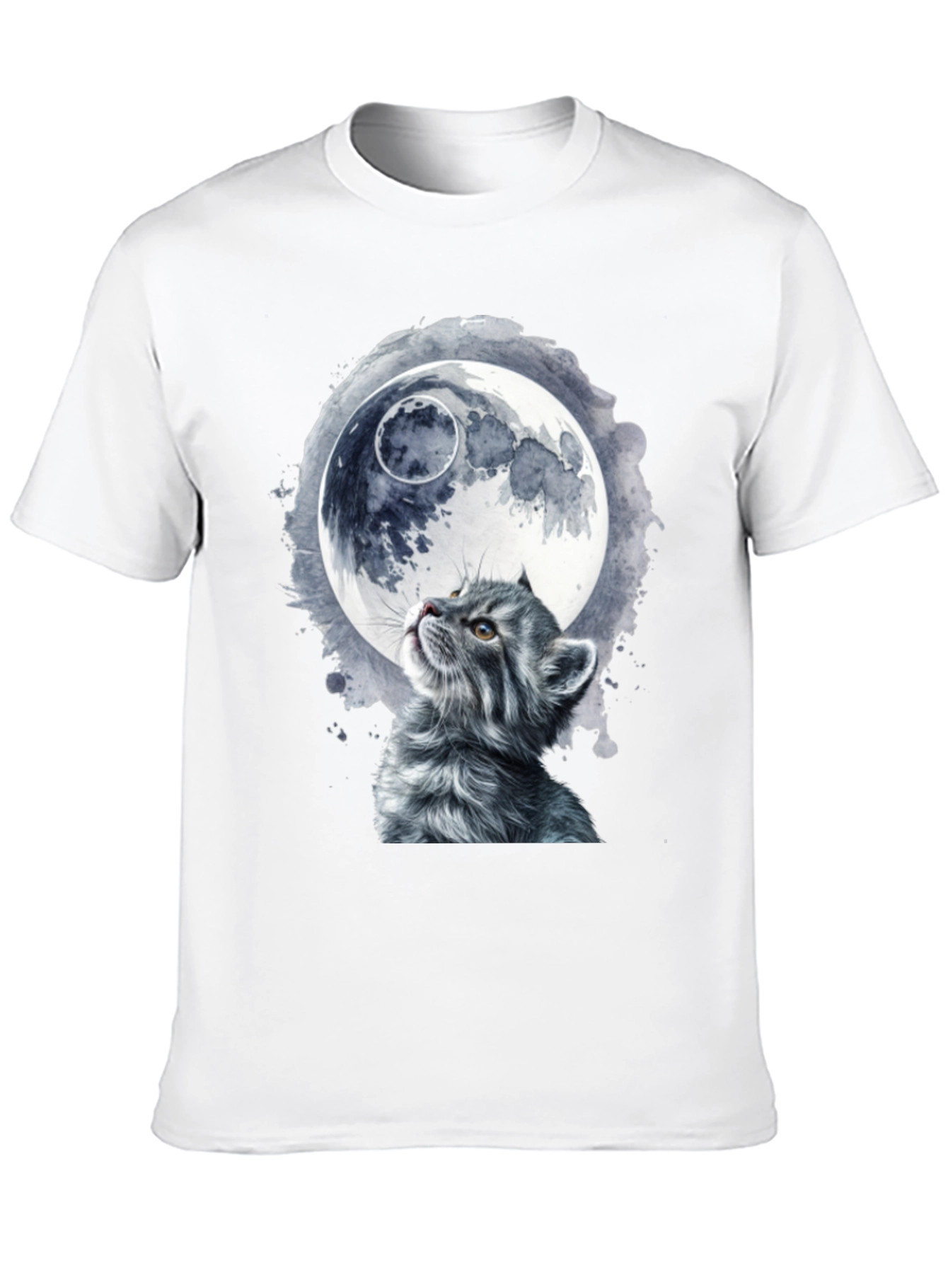 Black Cat & Moon Graphic T-Shirt - Unique Black Tee view 10