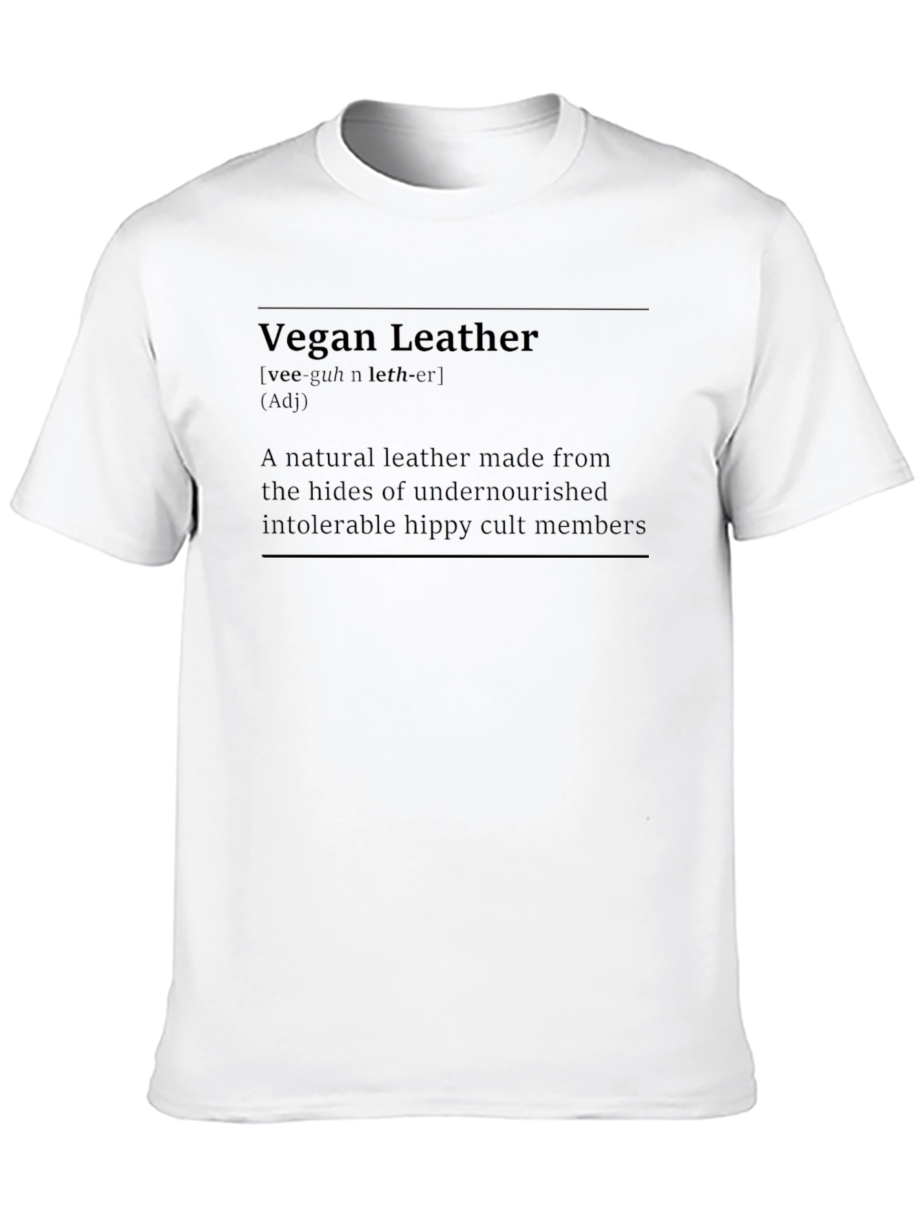 Black Vegan Leather Definition Graphic Tee - Cult Classic Humor T-Shirt view 10
