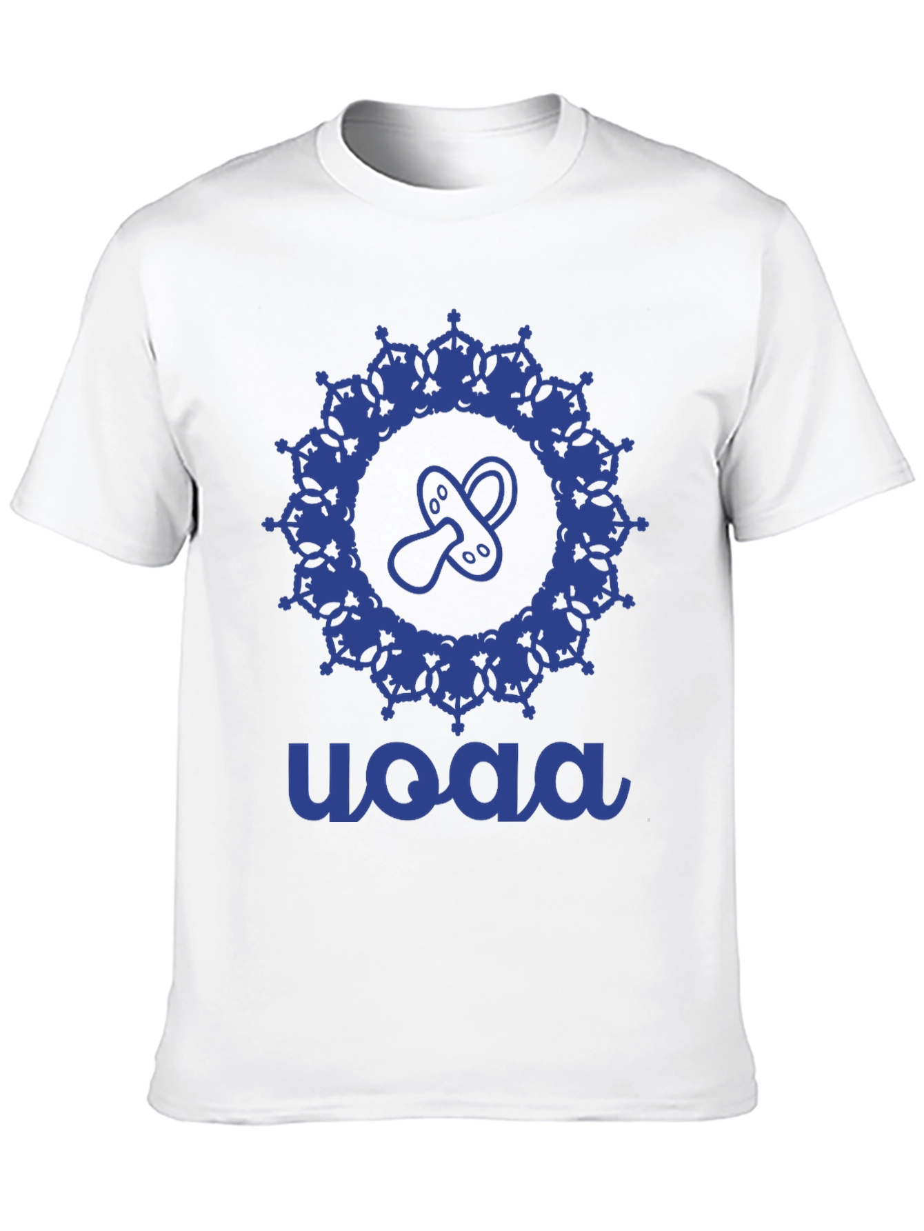 Black Stylish Blue Baby Pacifier Mandala Black T-Shirt view 10