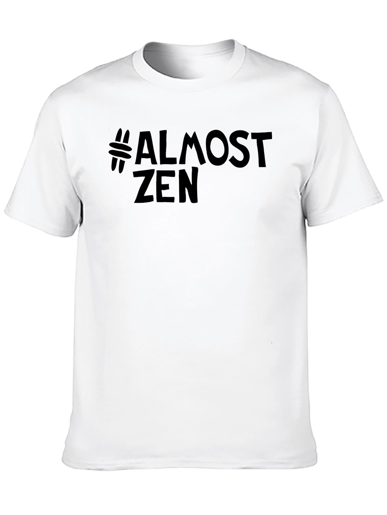 Black #Almost Zen Black Graphic T-Shirt view 10