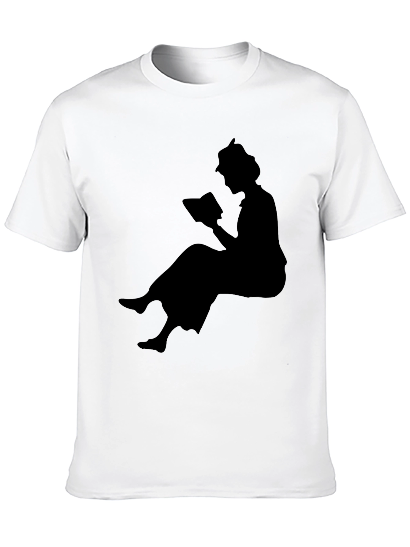 Black Silhouette Reading T-Shirt - Black view 10