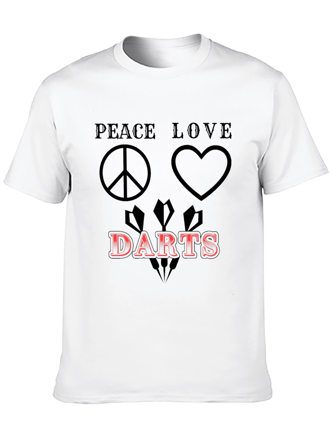 Black Peace Love Darts Black Graphic Tee view 10