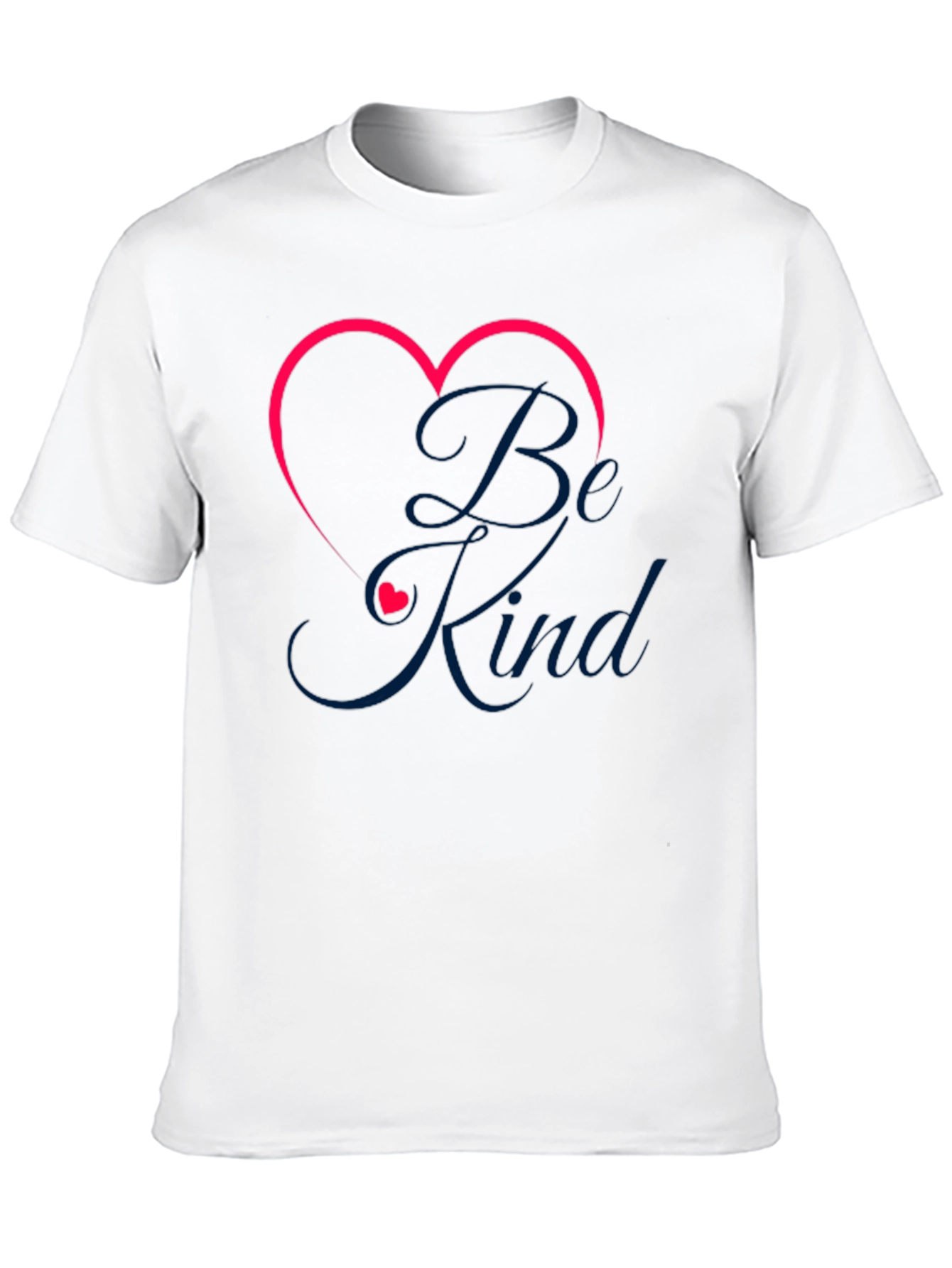 Black Be Kind Heart Graphic Tee - Soft Cotton Blend T-Shirt view 10