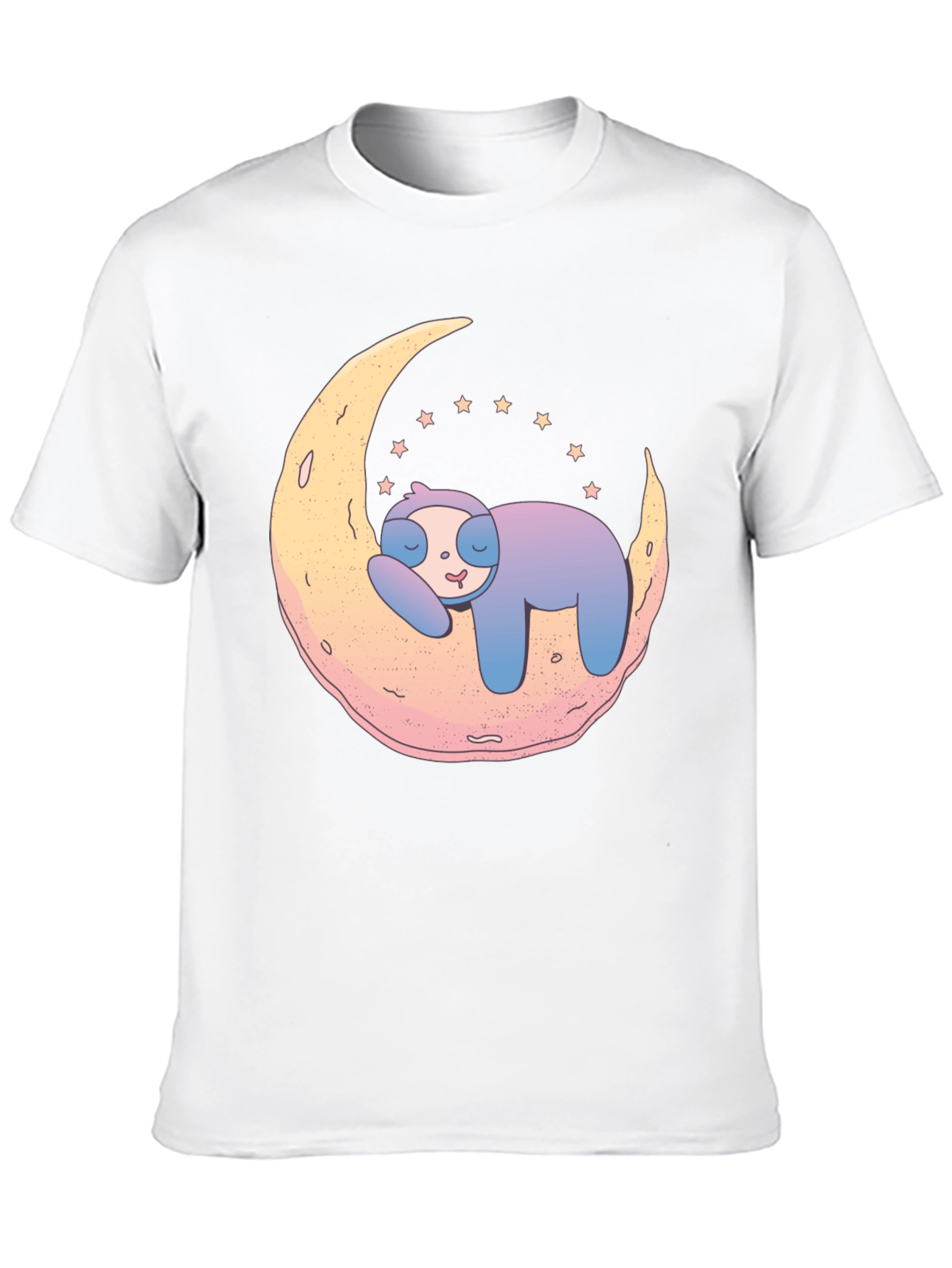 Black Dreamy Sloth on Moon Graphic Tee - Black view 10