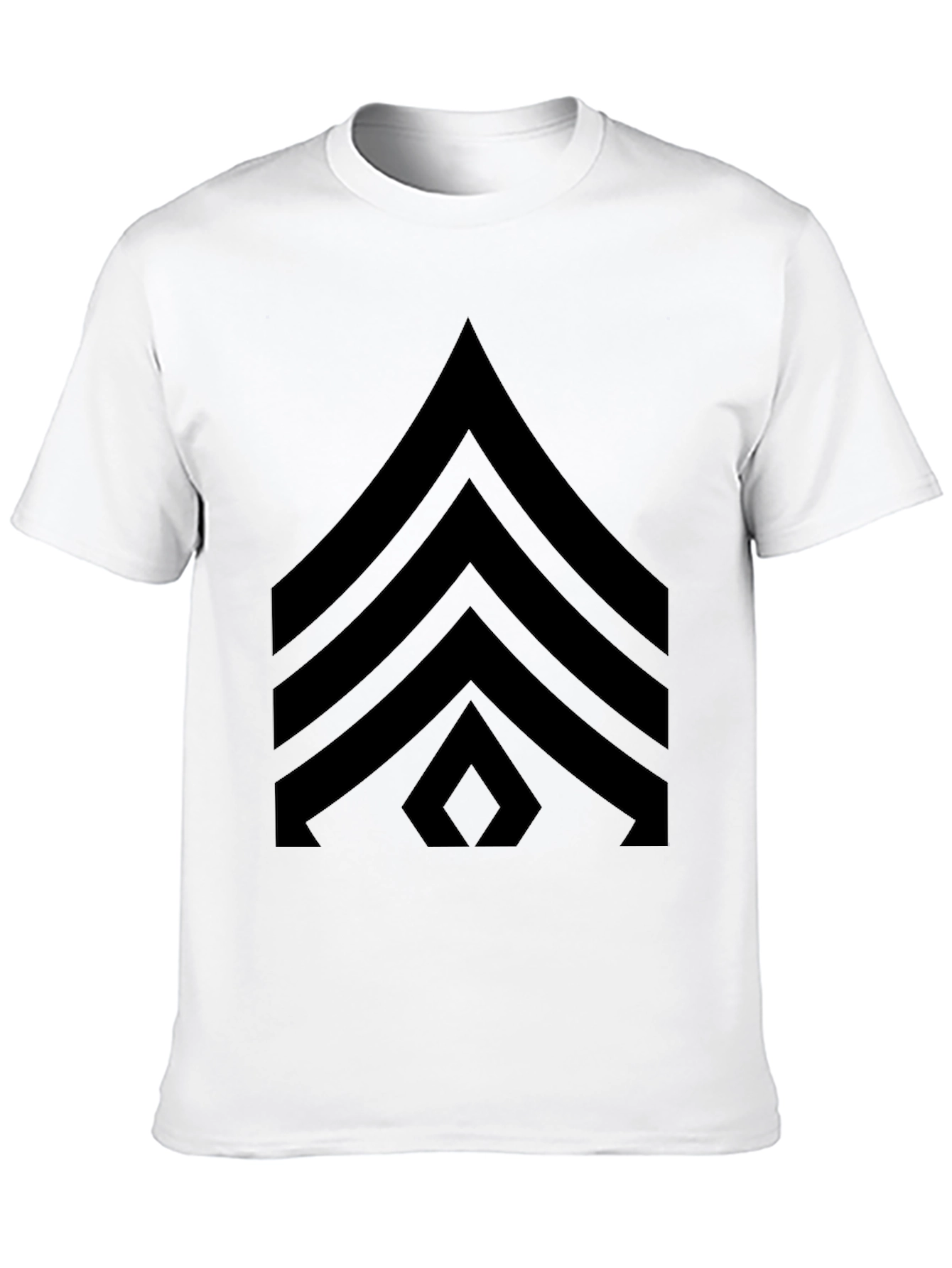 Black Black T-Shirt with Military Sergeant Stripes Design view 10