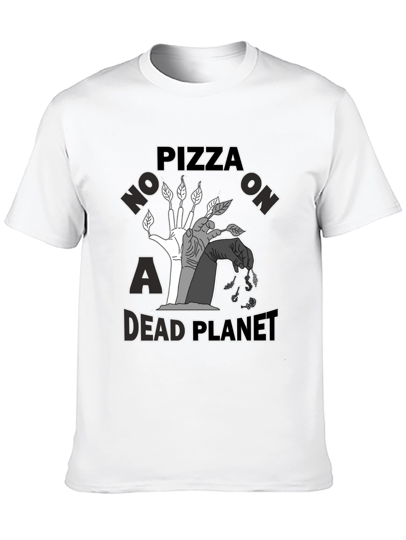 Black Pizza on a Dead Planet Graphic T-Shirt view 10