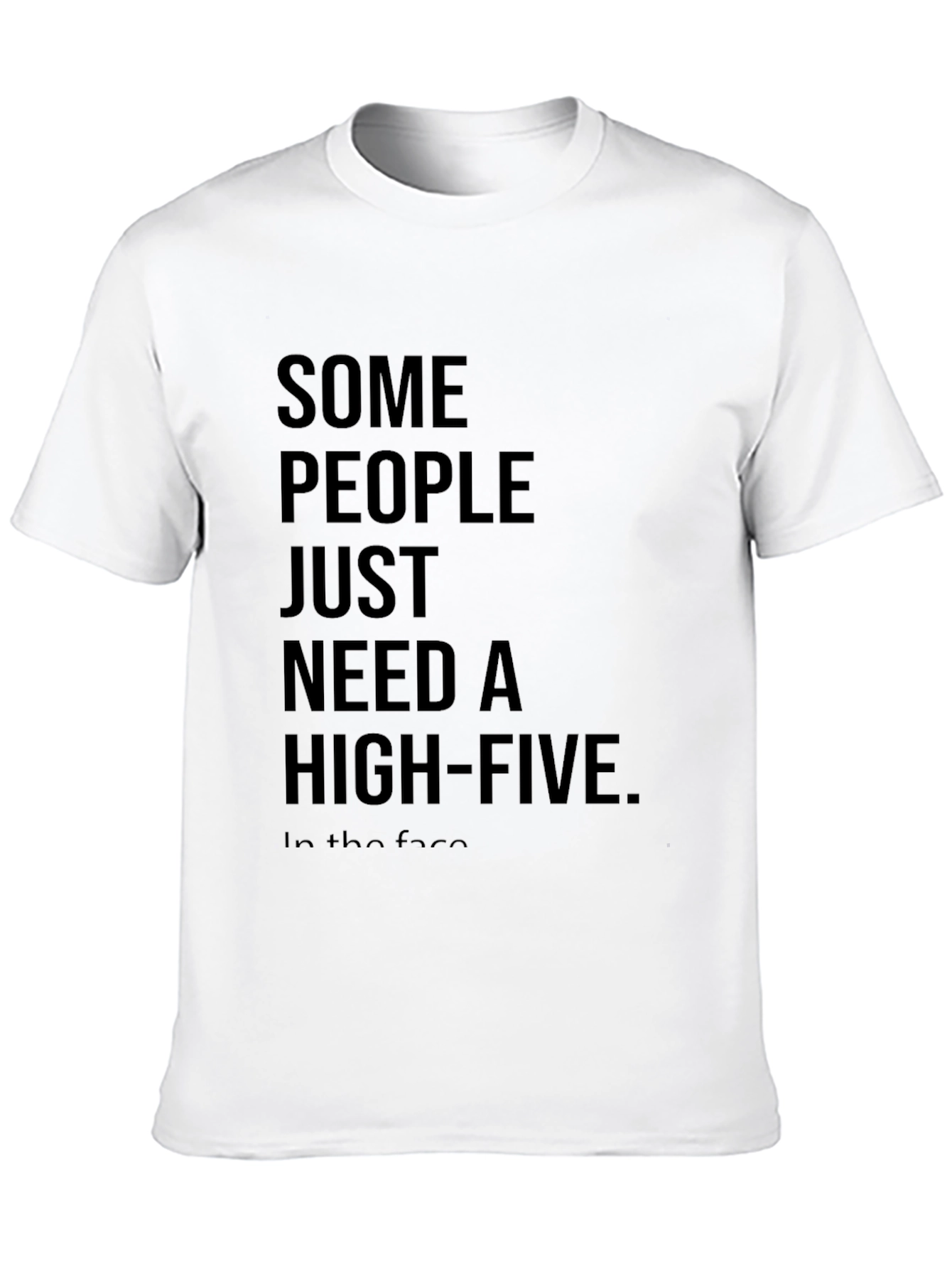 Black Sarcastic High-Five Black Cotton T-Shirt view 10
