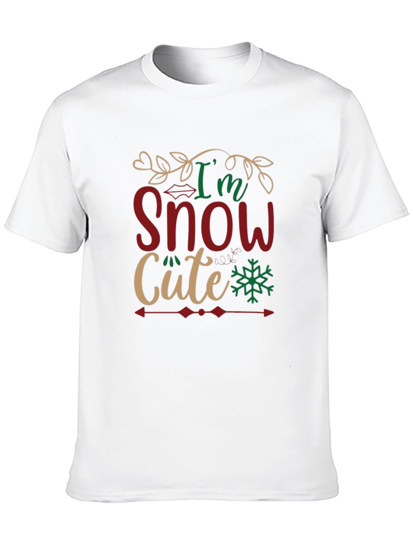 Black I'm Snow Cute Black Graphic T-Shirt view 10