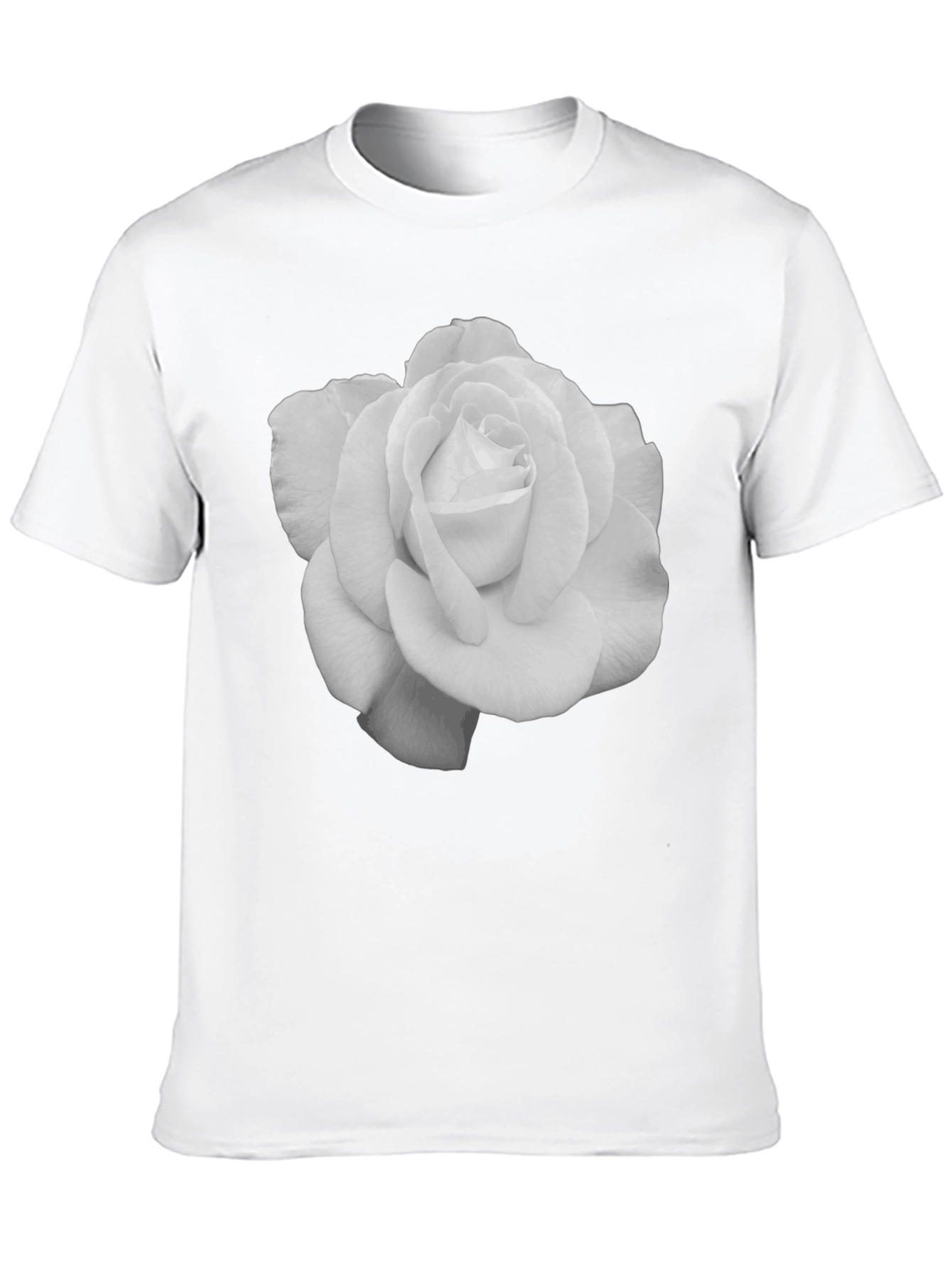 Black Elegant Rose Graphic Tee - Black Cotton T-Shirt view 10