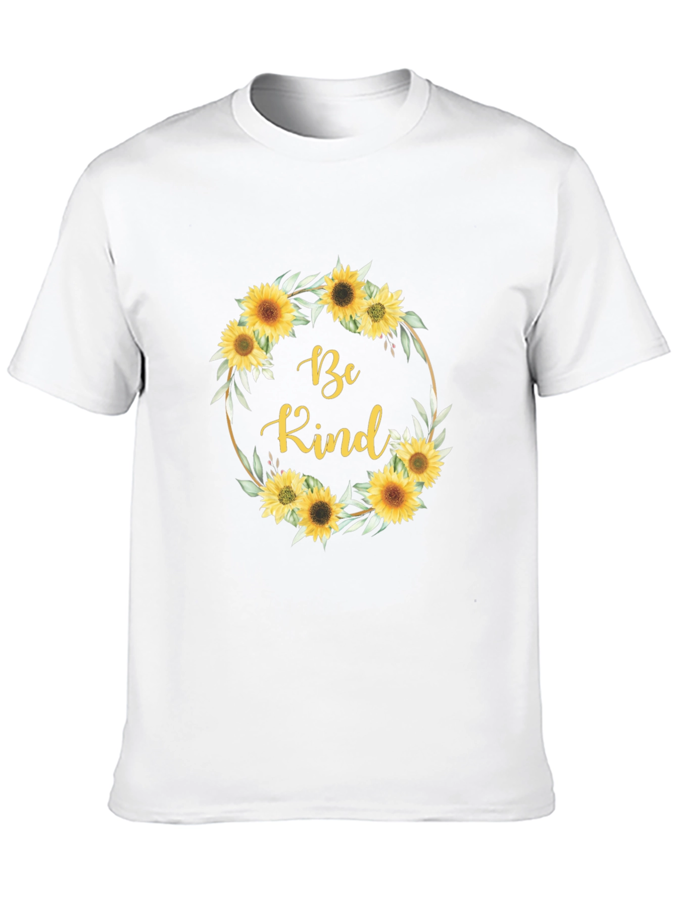 Black Be Kind Sunflower Wreath Graphic T-Shirt view 10