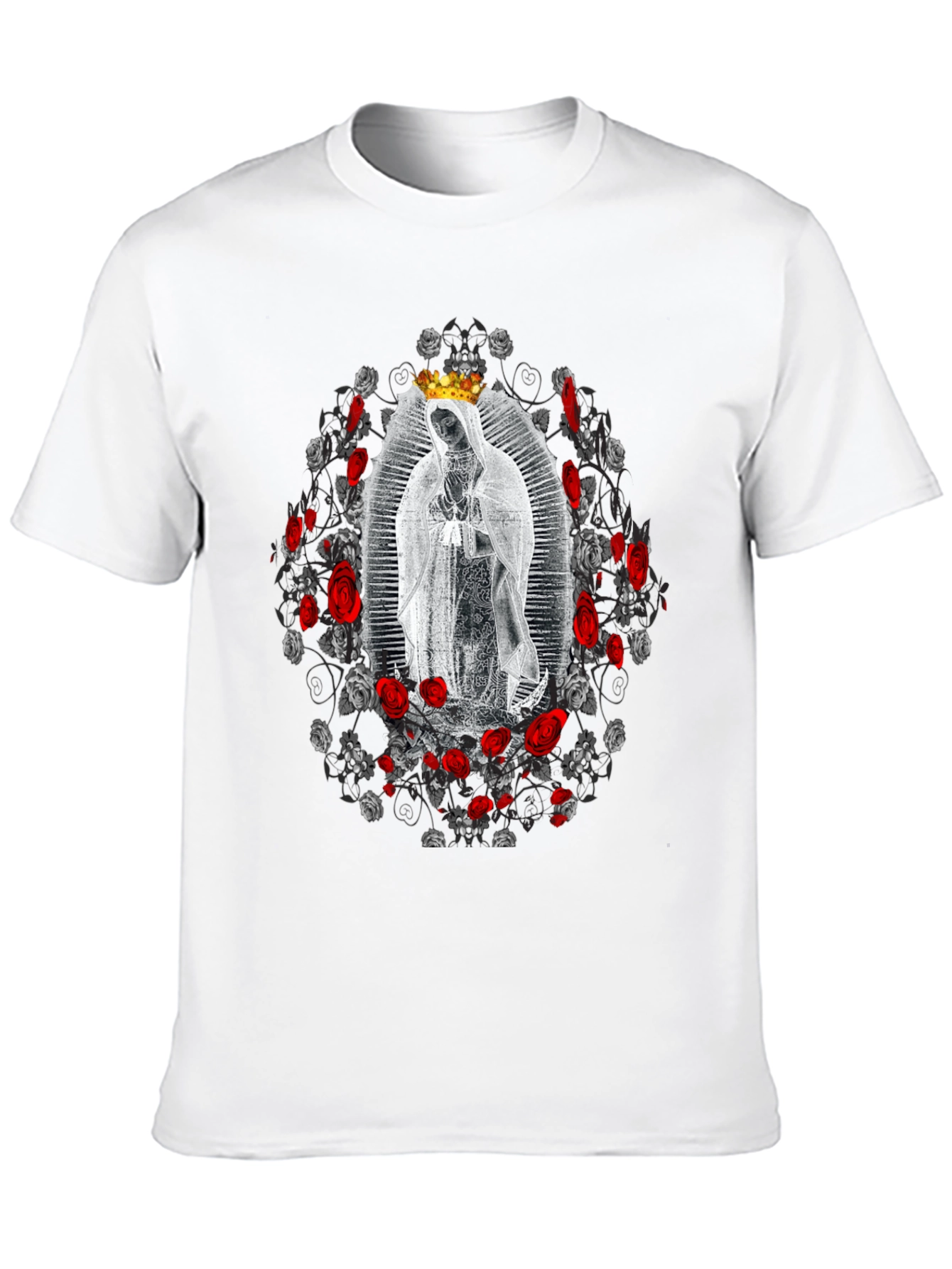Black Guadalupe Rose Graphic Tee view 10