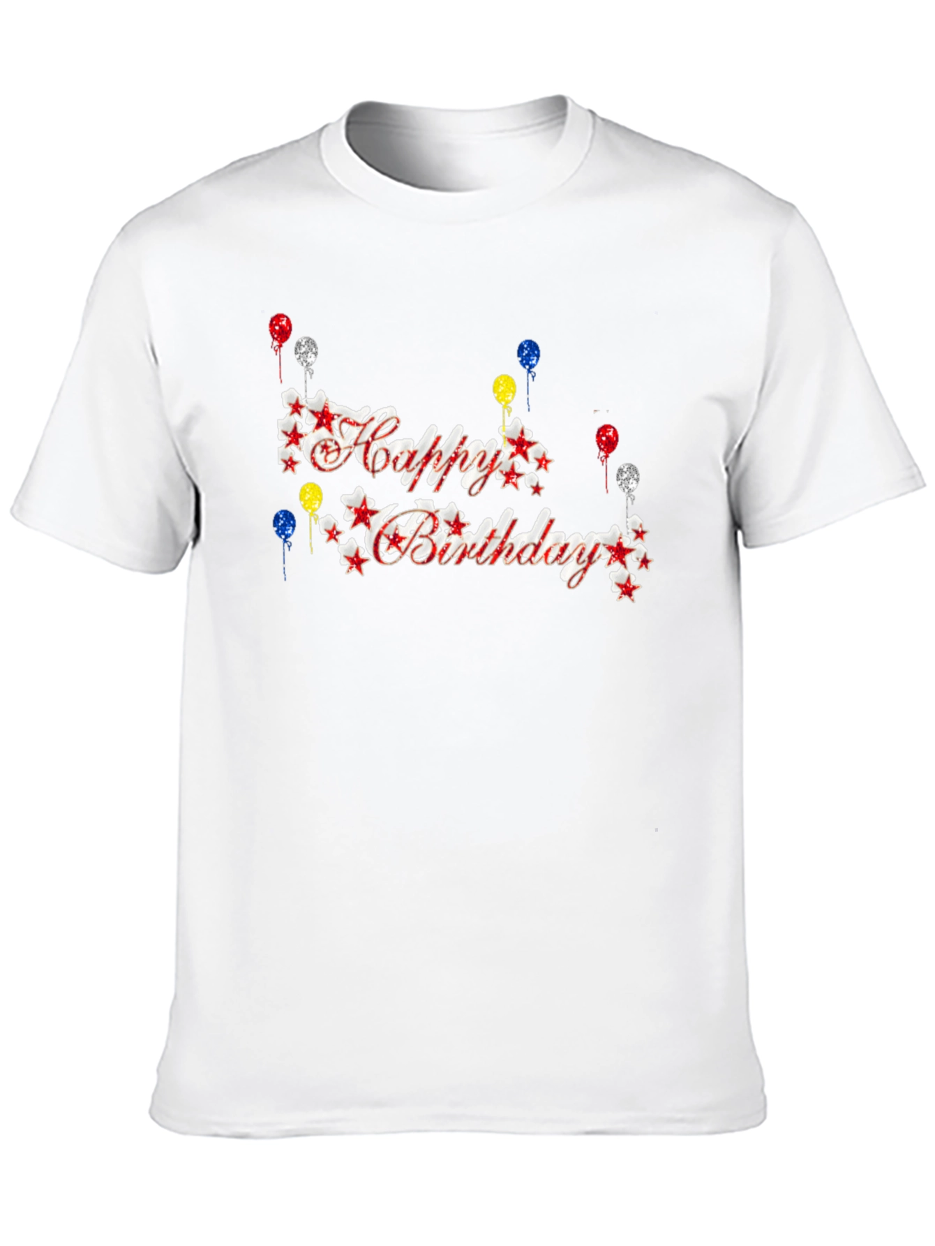 Black Happy Birthday Graphic Print Black T-Shirt view 10