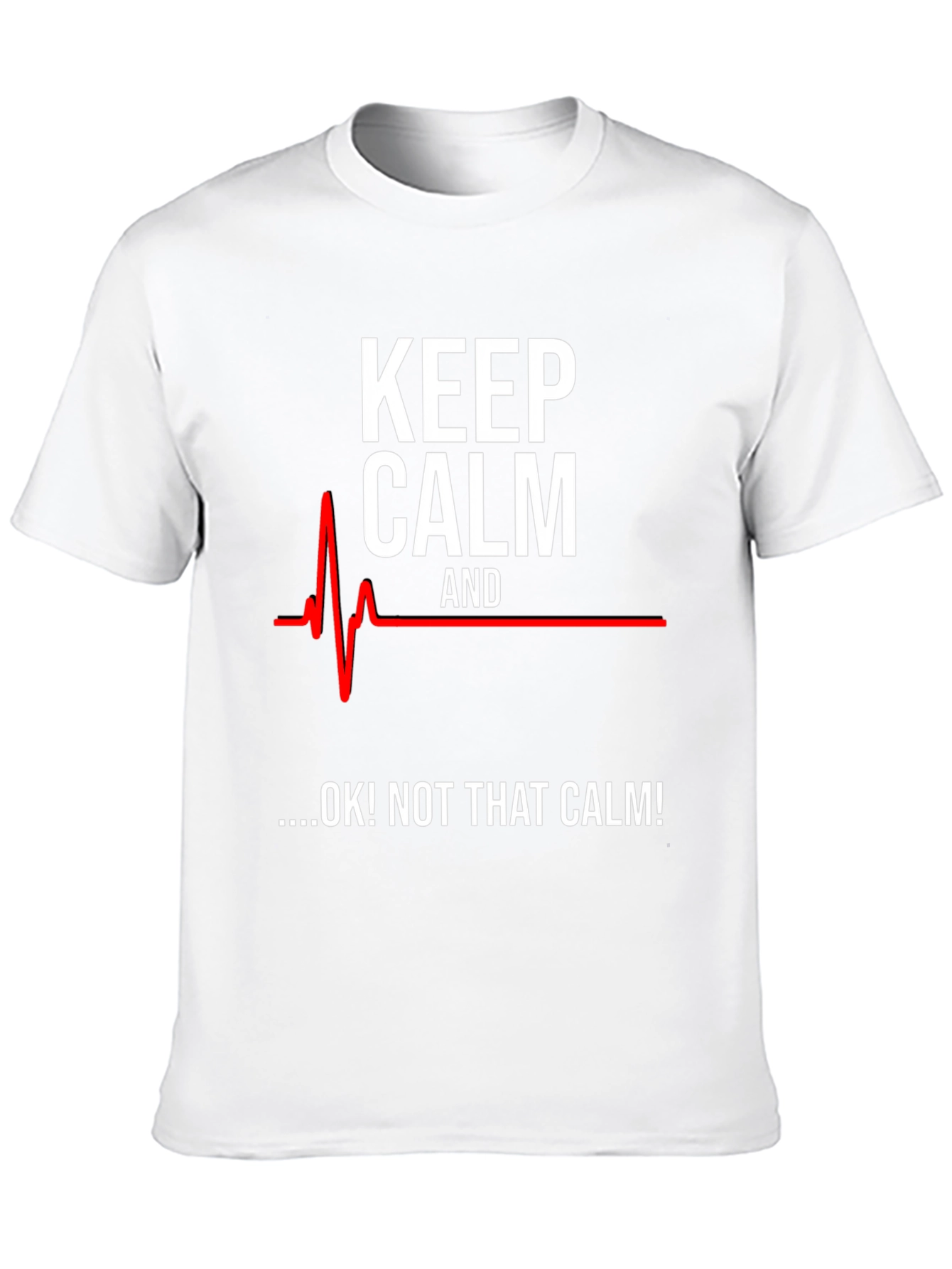 Black Keep Calm Funny ECG T-Shirt view 10