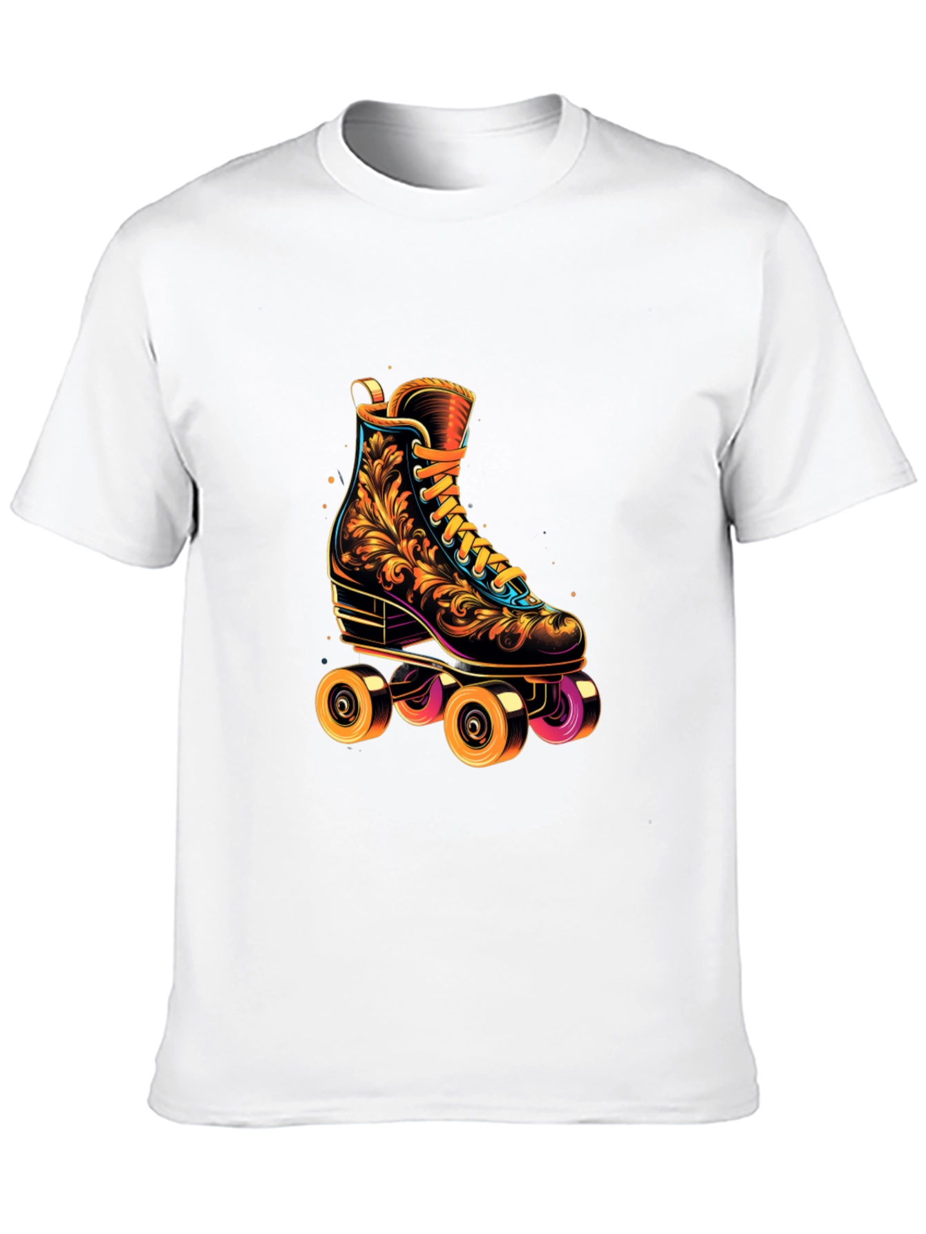 Black Retro Roller Skate T-Shirt - Vintage Design view 10
