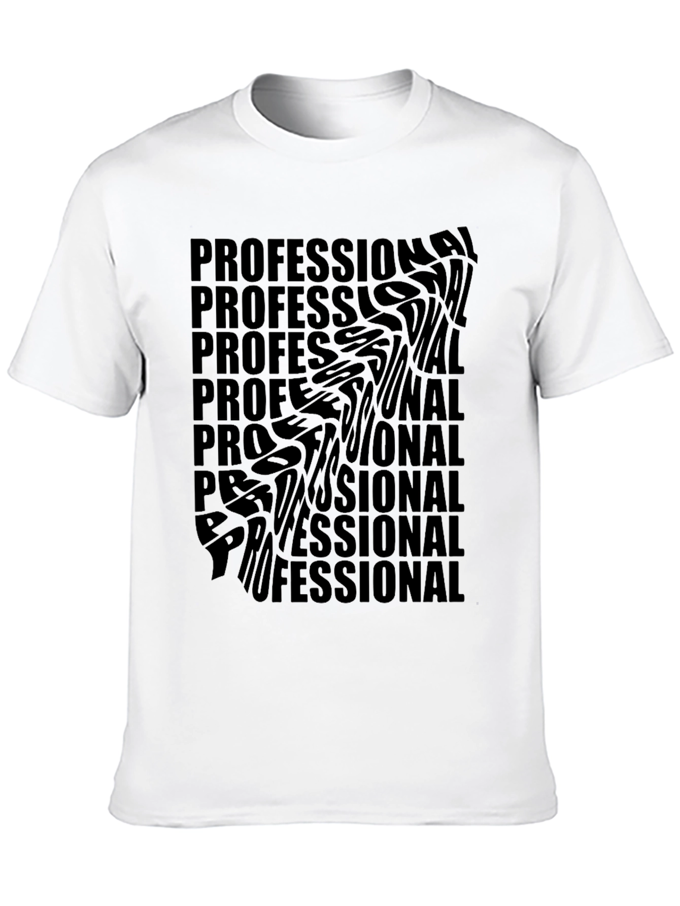 Black Professional Distorted Text Black T-Shirt view 10