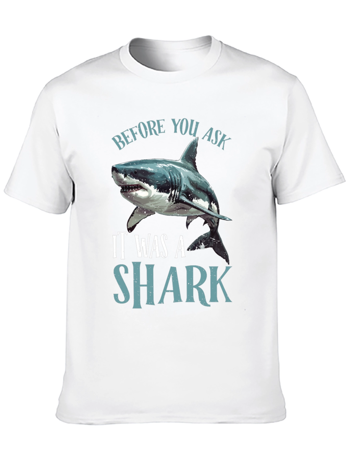 Black Before You Ask It Was A Shark Black T-Shirt view 10
