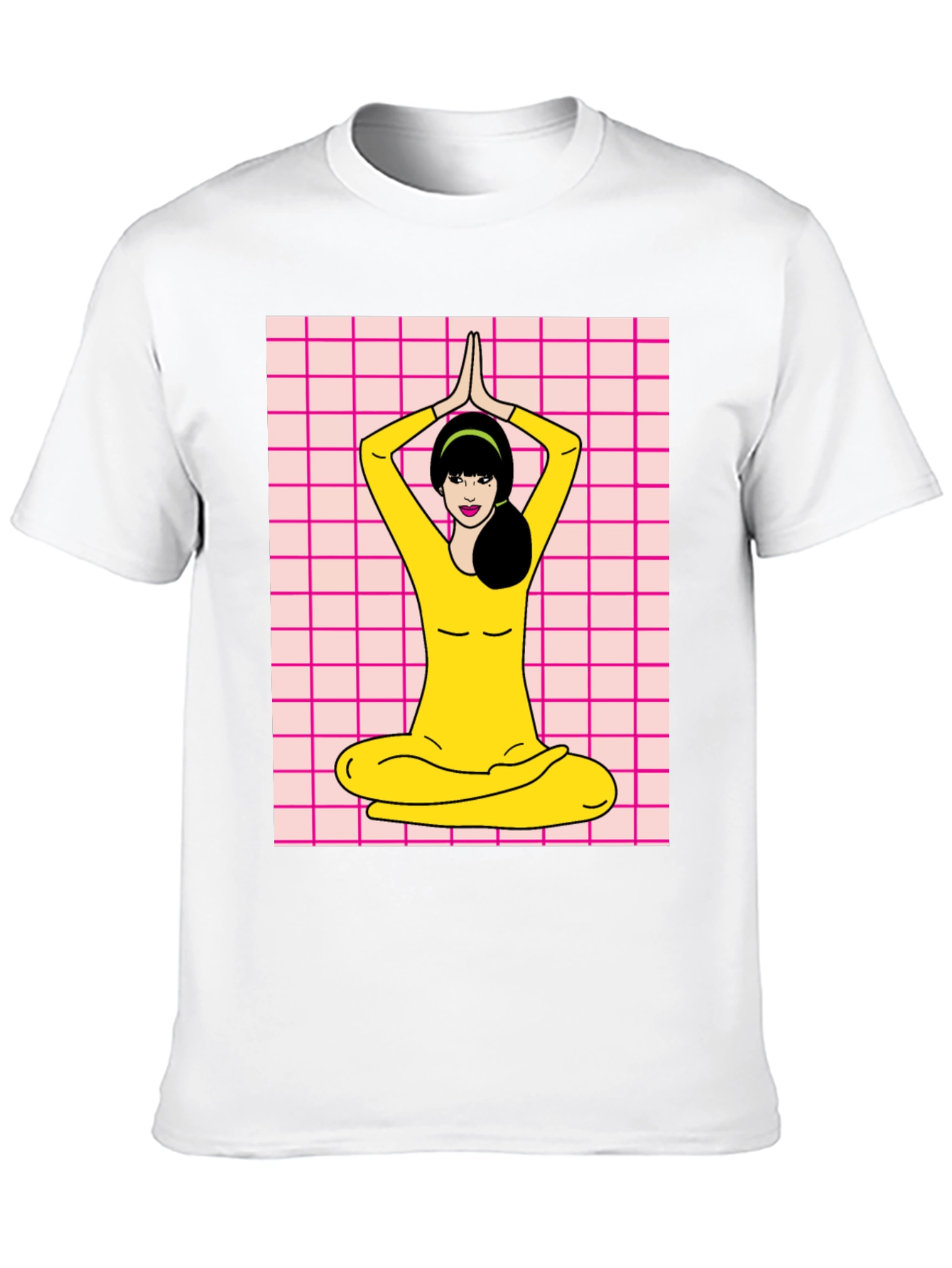 Black Yoga Girl Graphic Tee - Retro Style view 10