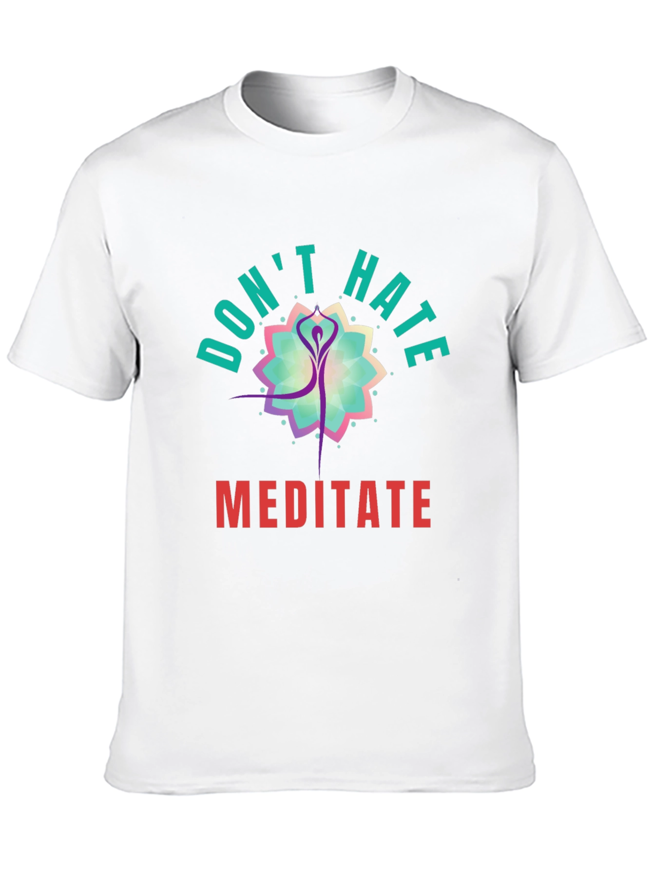 Black Don't Hate Meditate Black Graphic Tee view 10
