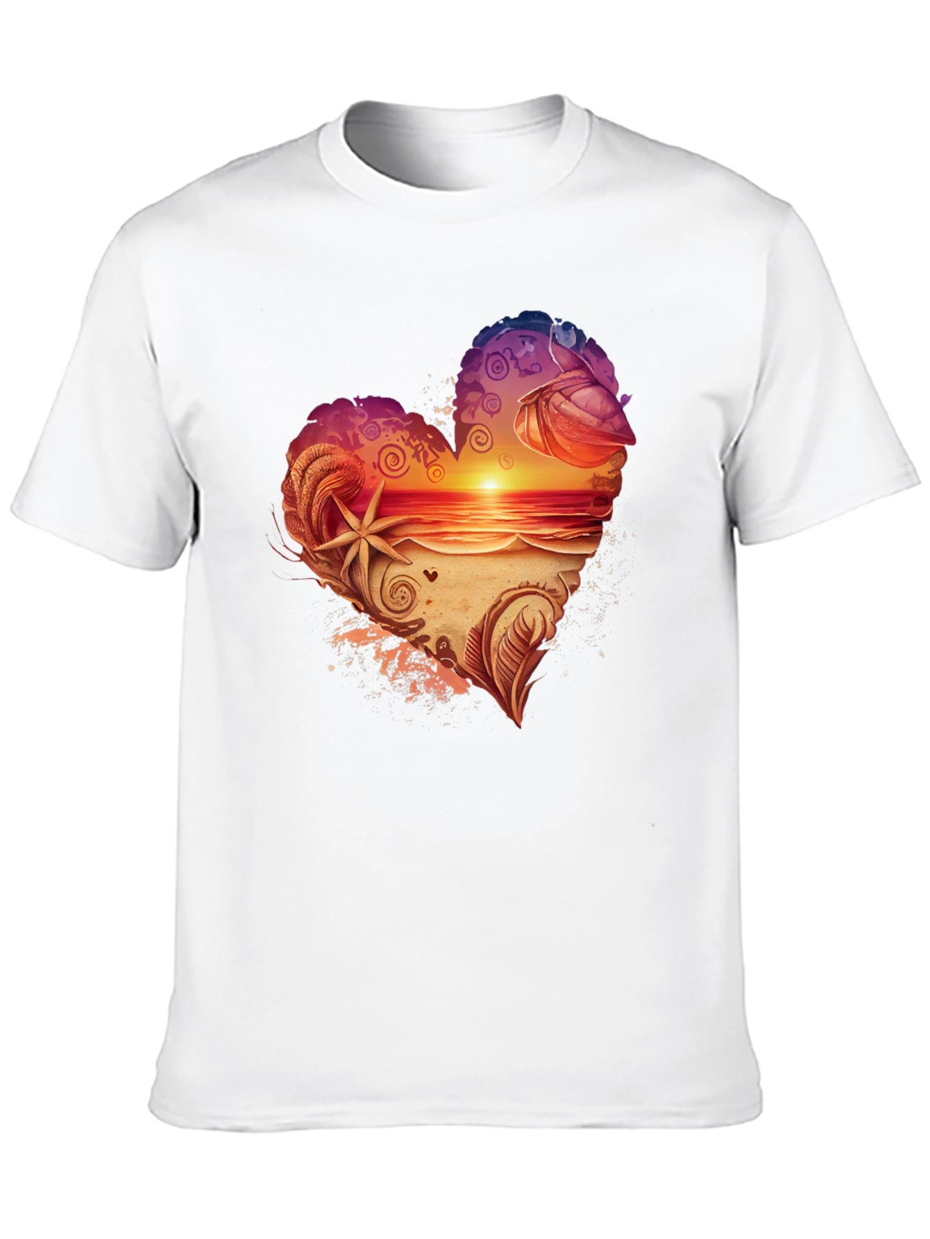 Black Heart Sunset Beach Graphic Tee - Black view 10