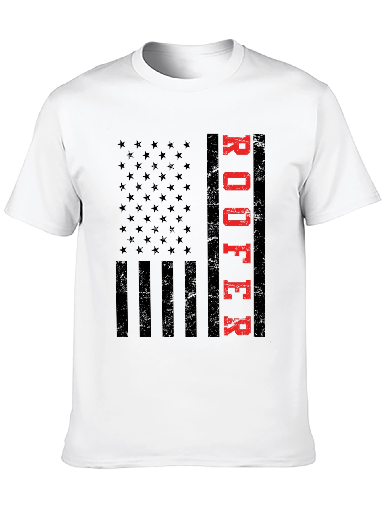 Black Roofer American Flag T-Shirt Patriotic Job Pride view 10