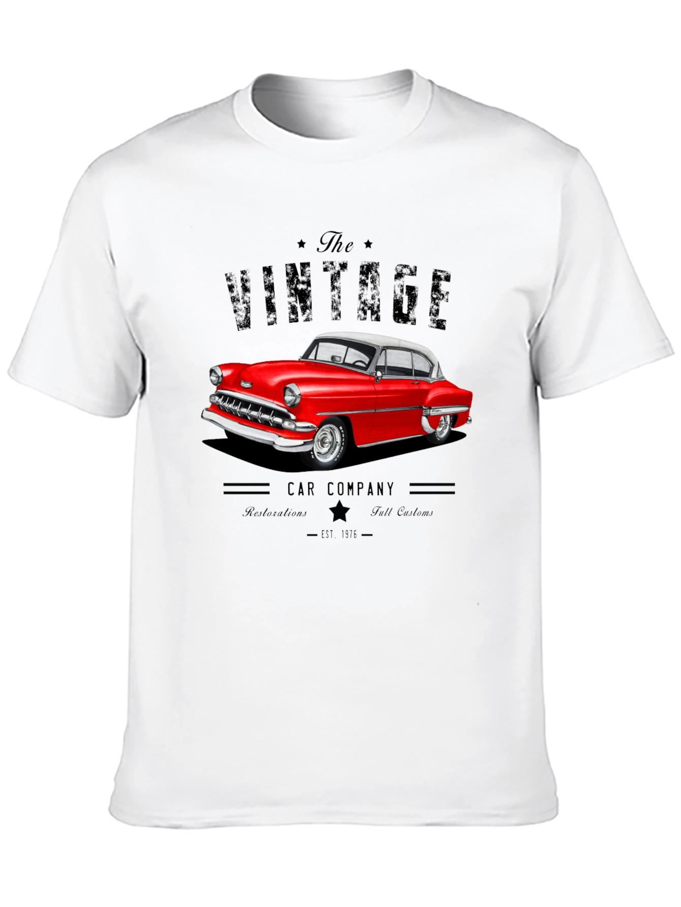 Black Vintage Car Company Black T-Shirt view 10