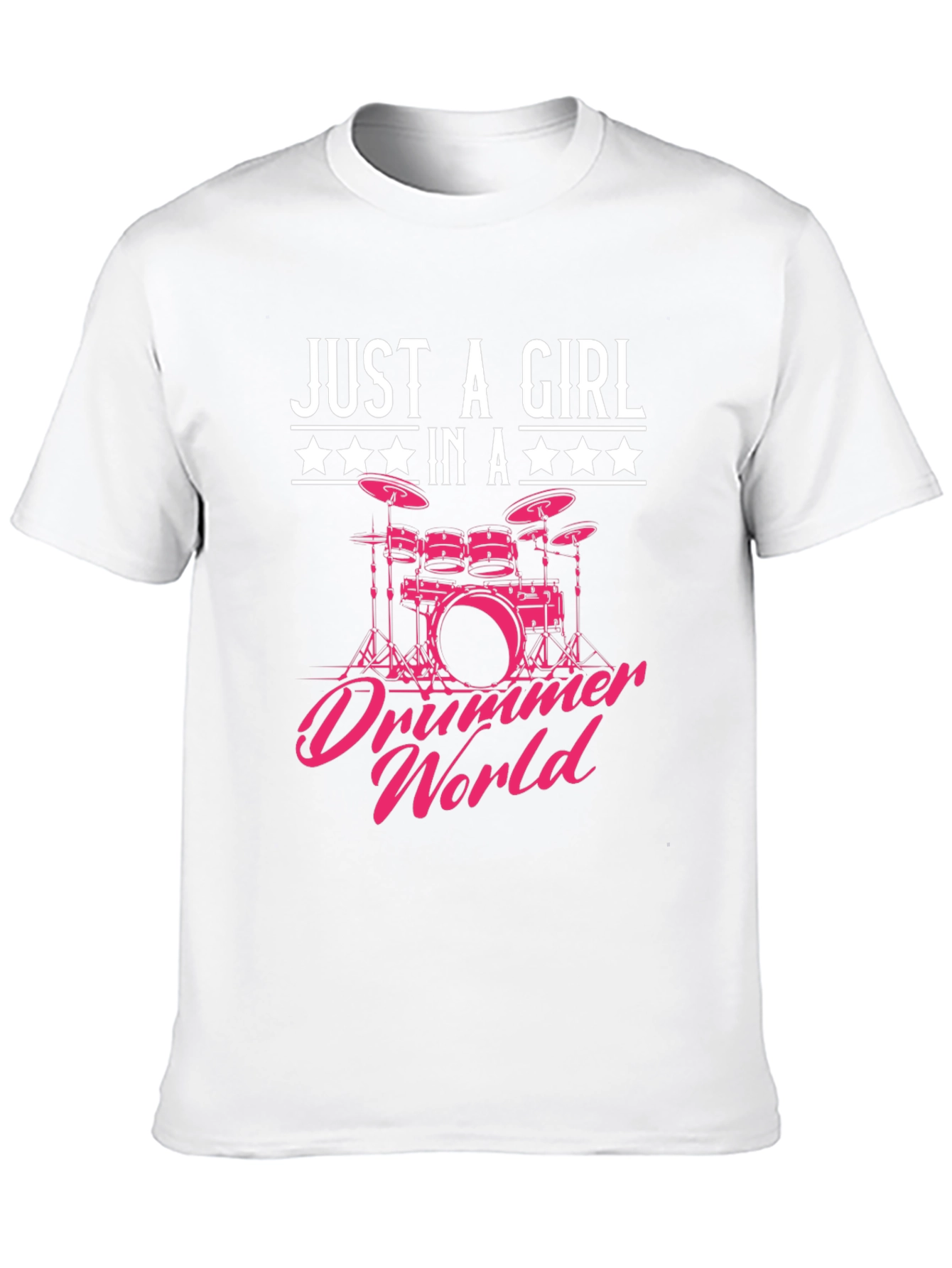 Black Just a Girl in a Drummer World Graphic T-Shirt view 10